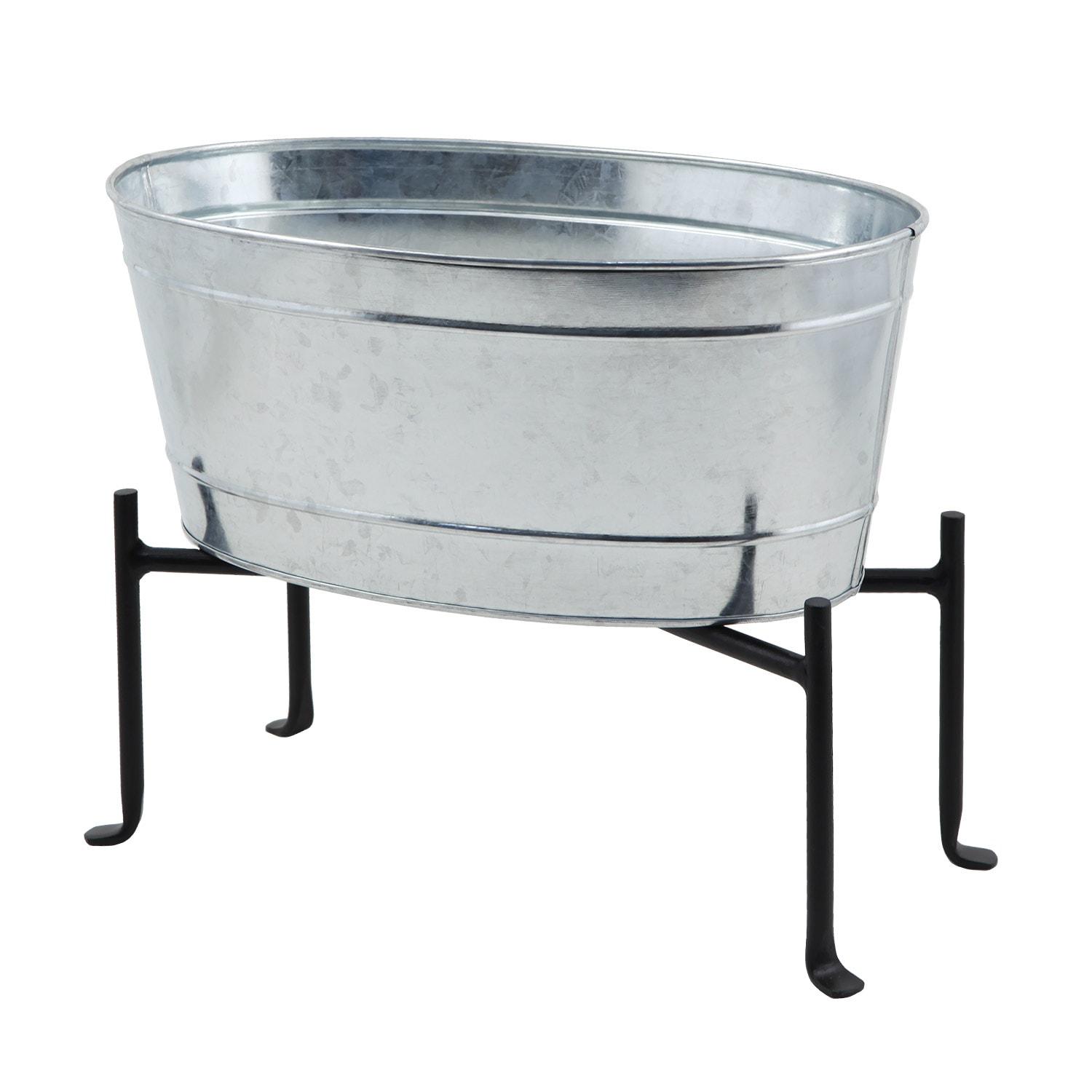 Minuteman International C-51M-S1 Round 13.25-in W x 13.25-in H x 13.25-in D Silver Metal Contemporary/Modern Indoor/Outdoor Planter Stand Included