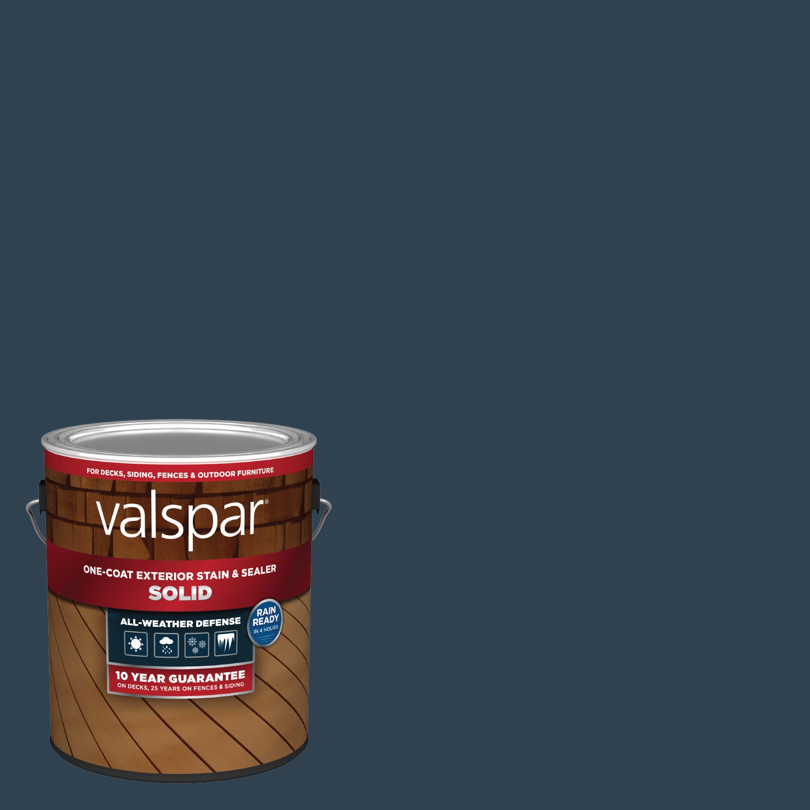 Moonless Solid Exterior Wood Stain and Sealer (1-Gallon) in Blue | - Valspar MOONLESS-1028091