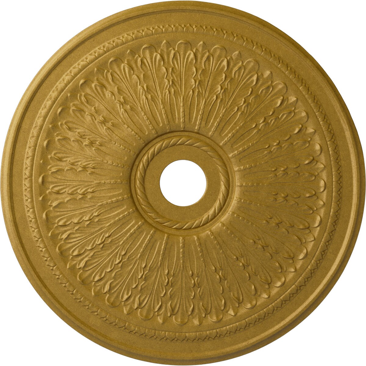 Ekena Millwork CM29OAPGS Oakleaf 29.125-in W x 29.125-in L Painted Pharaohs Gold Polyurethane Whole Ceiling Medallion
