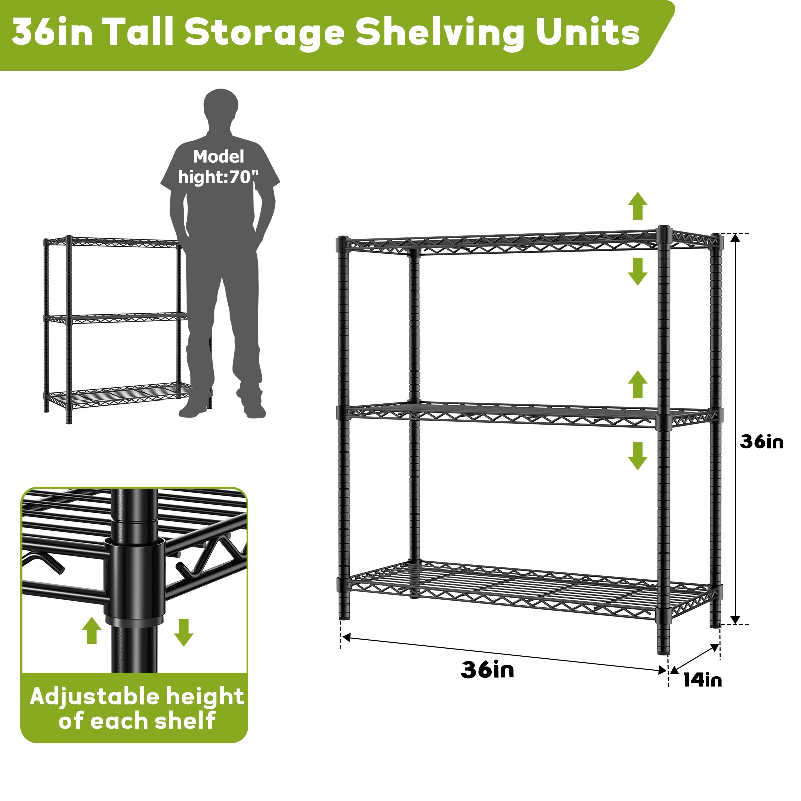 LOVMOR BLACK-36HAGW3C-PLR Free-Standing-Shelving - View #4