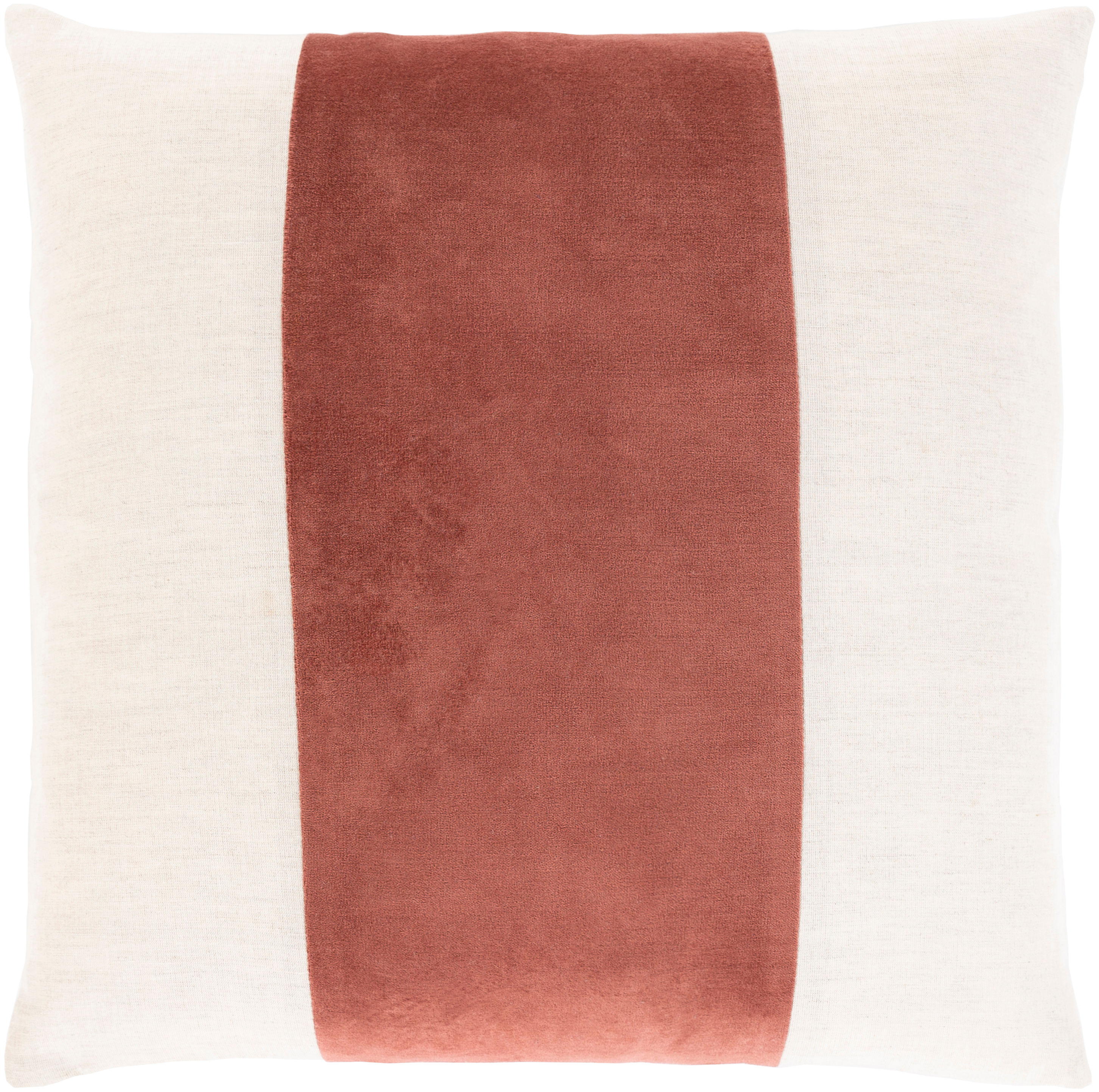 Livabliss MZA005-1818P Moza 18-in x 18-in Brick/Beige Square Indoor Decorative Pillow