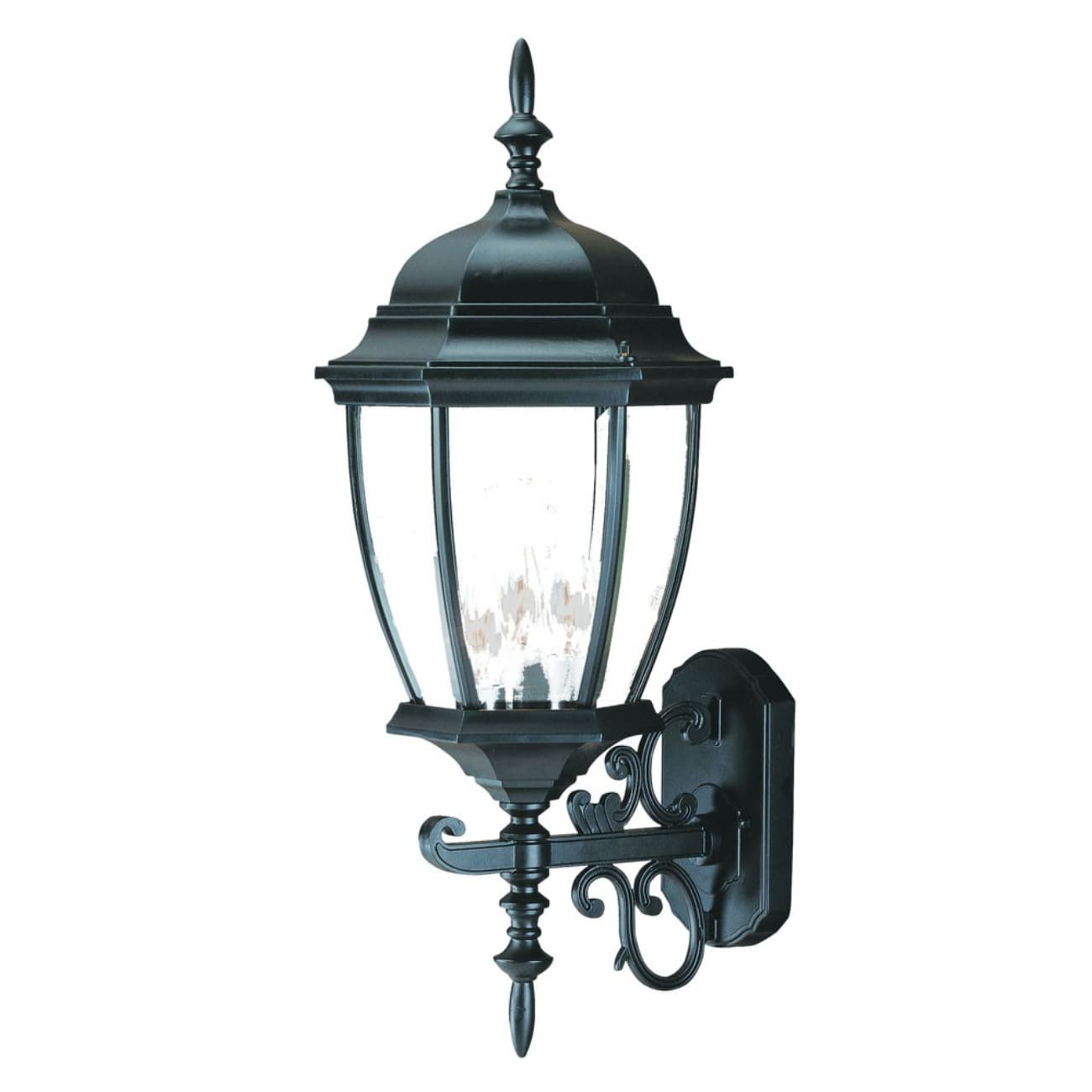 HomeRoots 4000398378 1 -Light 24-in H Black Hardwired Outdoor Wall Light