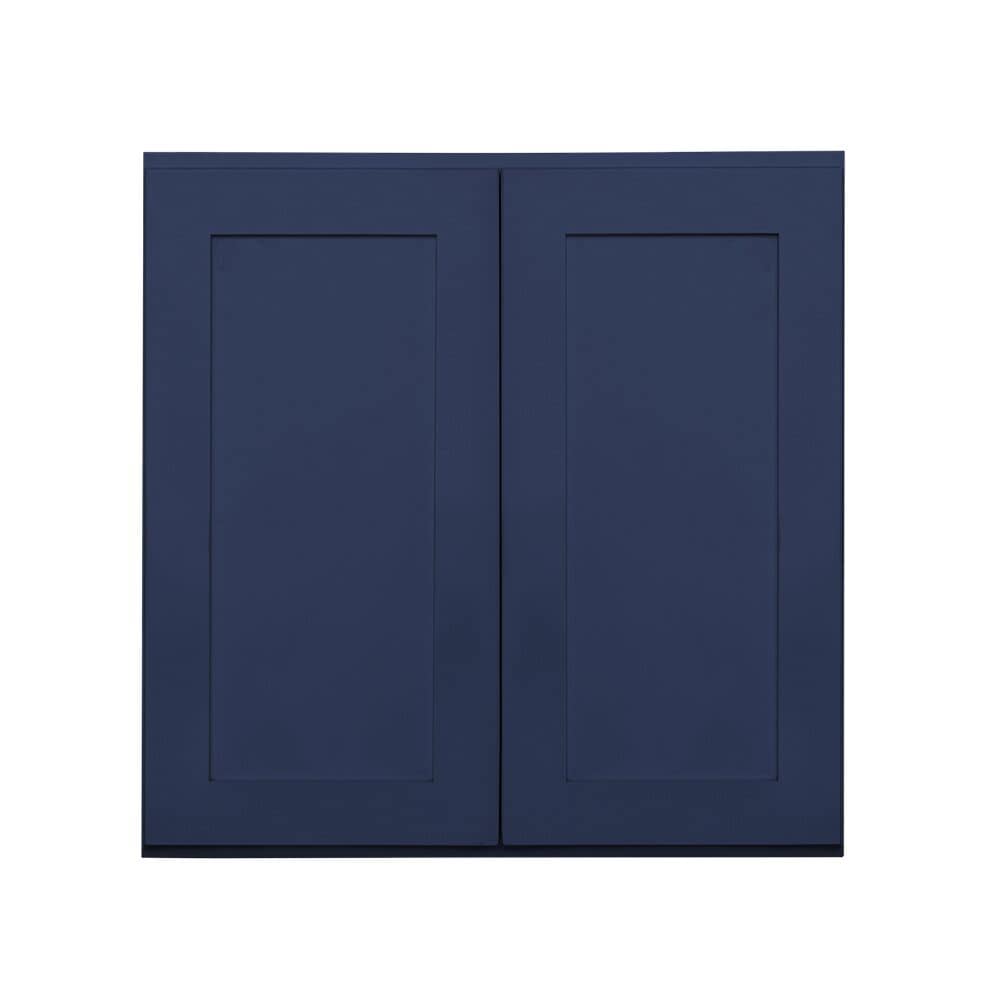 RELIABILT LS-SN-W2730B Creston 27-in W x 30-in H x 12-in D Navy Blue Wall Ready to assemble Plywood Cabinet (Recessed Panel Shaker)