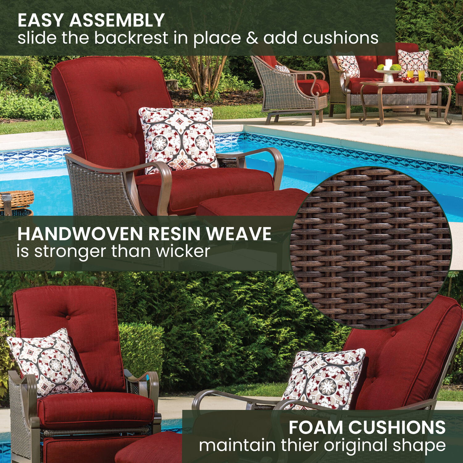 Hanover VENTURAREC-RED Patio-Chairs - View #6