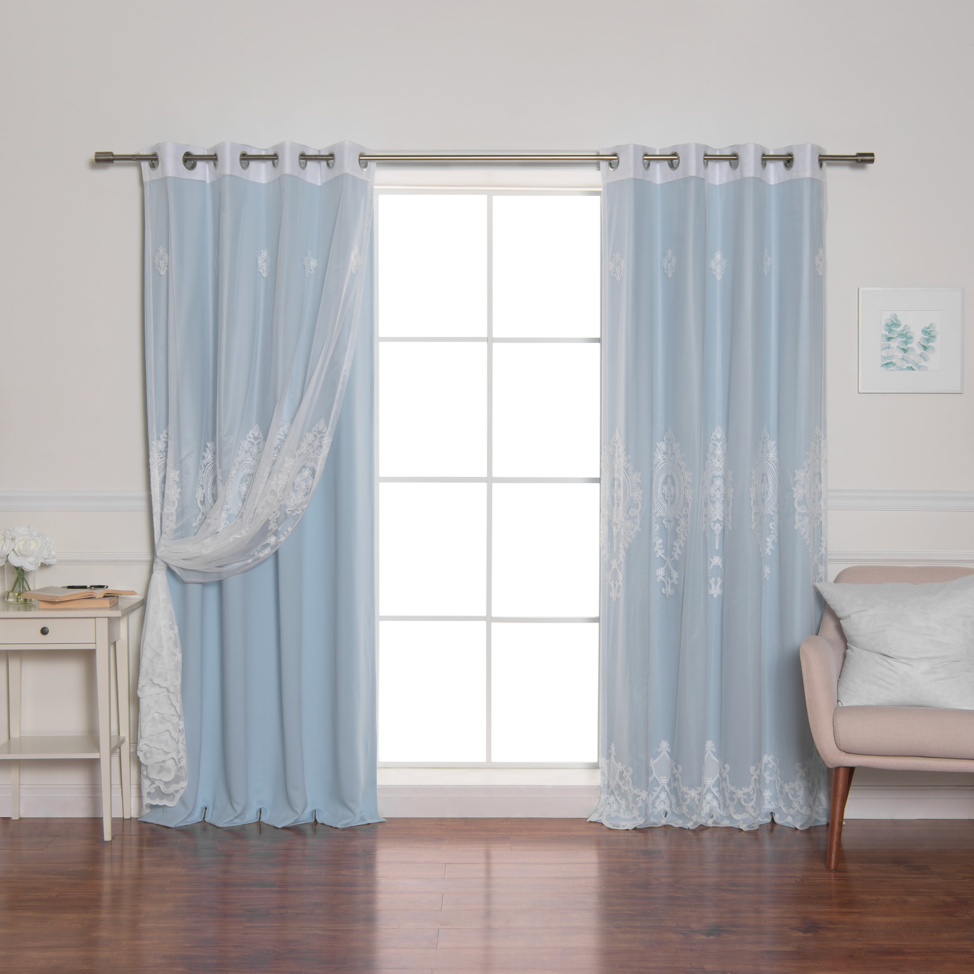 Best Home Fashion MM-DAMAS-96-SKYBLUE curtains - View #3