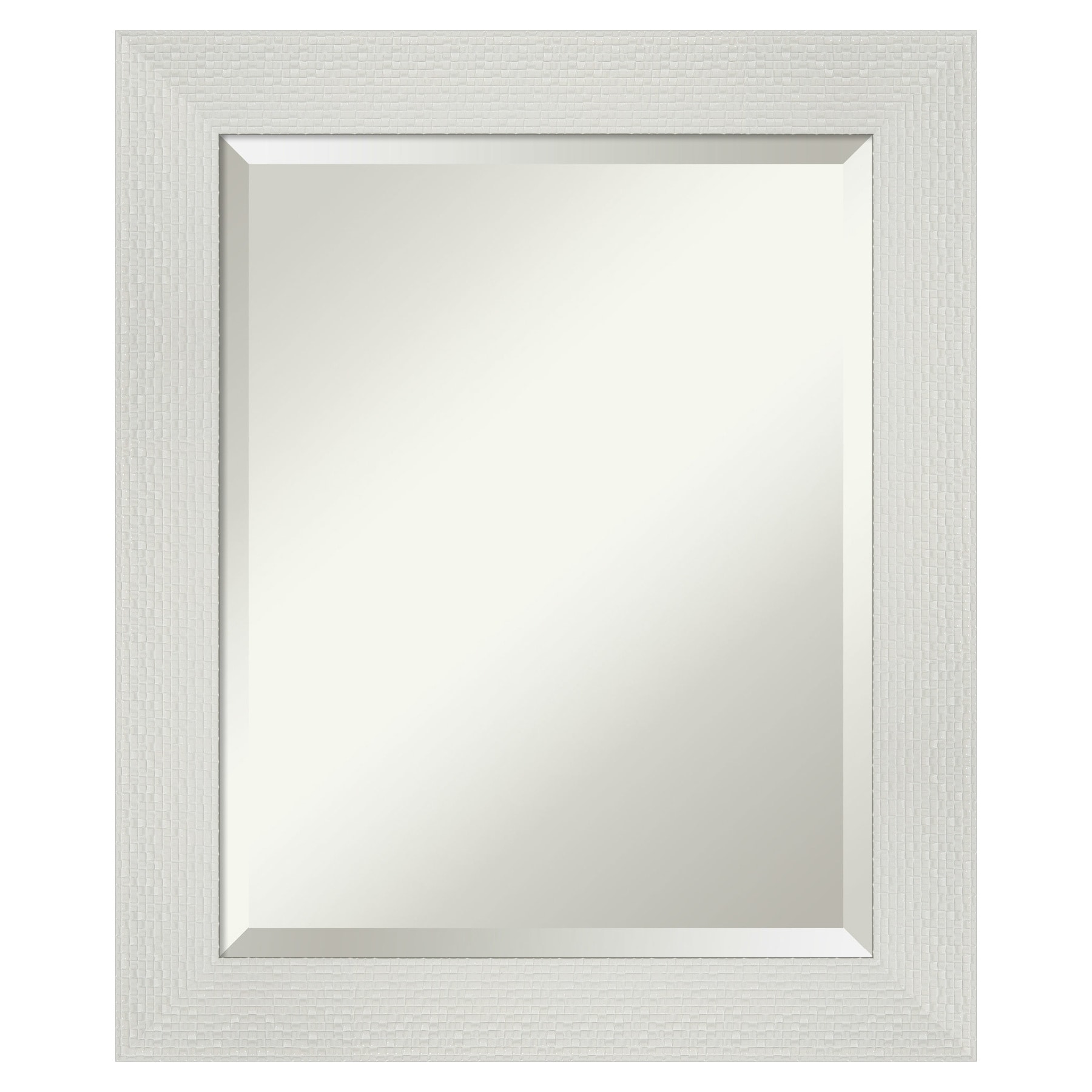 Mosaic White Polystyrene Framed Rectangular Bathroom Vanity Mirror