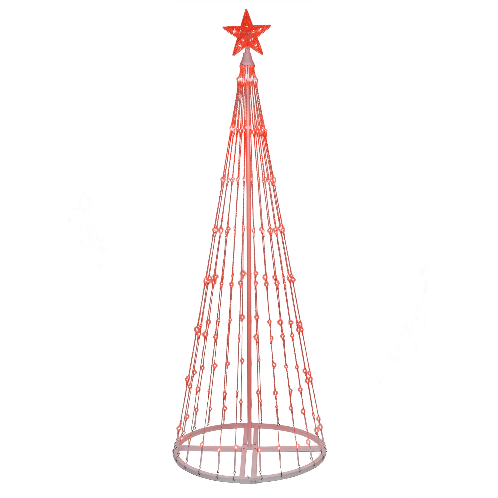 Kringle Traditions 74113 72-Inches Freestanding Christmas tree Yard decoration with Red LED Lights
