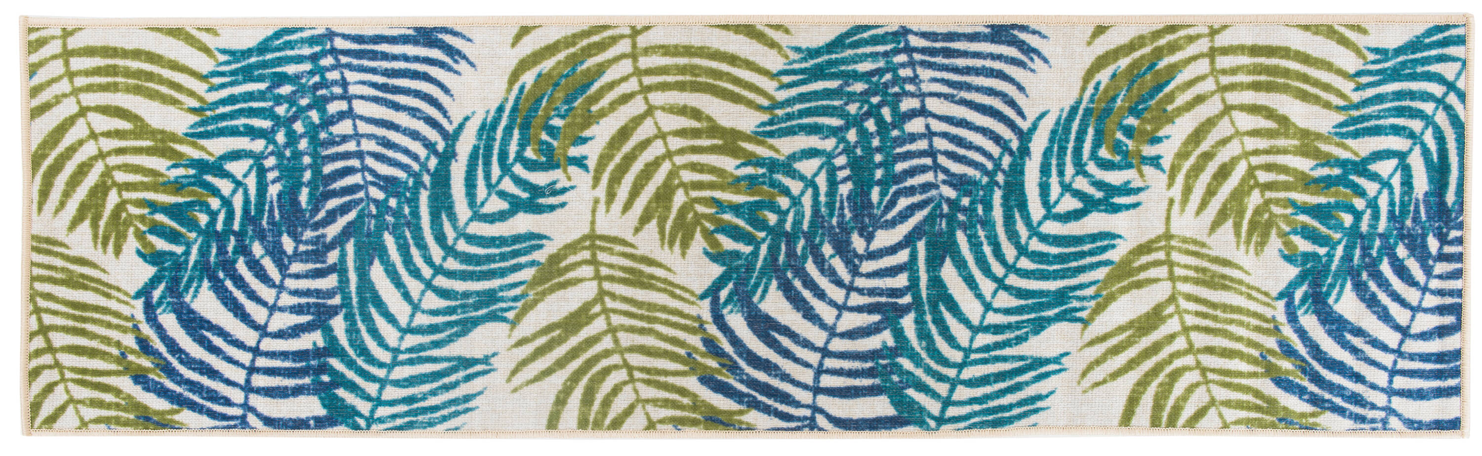 World Rug Gallery 9010BLUE2X7 Ravenna 2 x 7 (ft) Loomed Nylon Blue Rectangular Indoor/Outdoor Floral/Botanical Tropical Area rug
