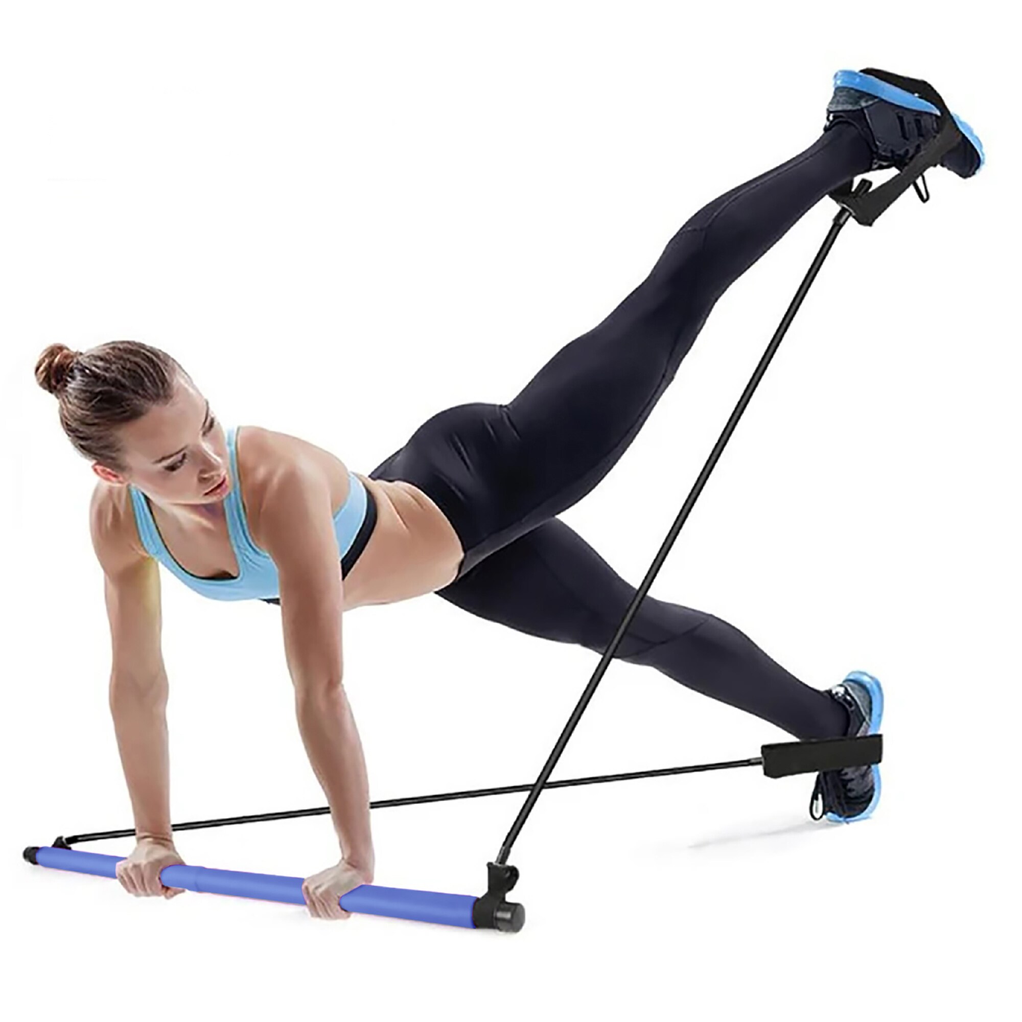 GoFit GoBarre - Portable, Adjustable, Ballet Bar Set Includes Resistance  Bands and Core Ab Ball 