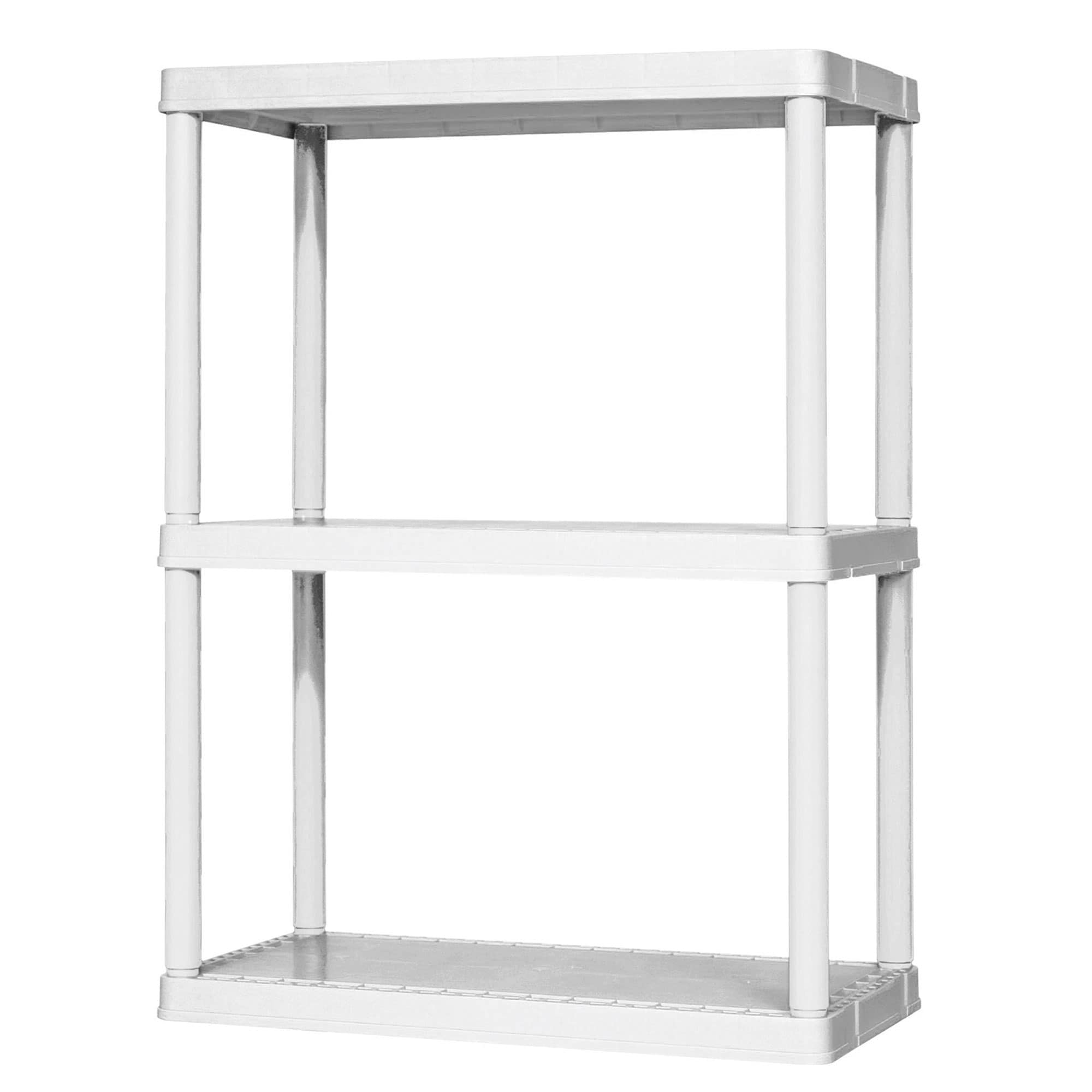 Gracious Living 289529 3 Shelf Fixed Height Light Duty Storage Unit  White (3 Pack)