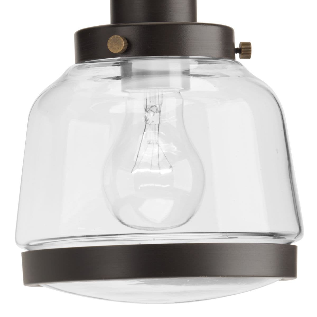 Antique Bronze 8" Farmhouse Glass Semi-Flush Mount Light