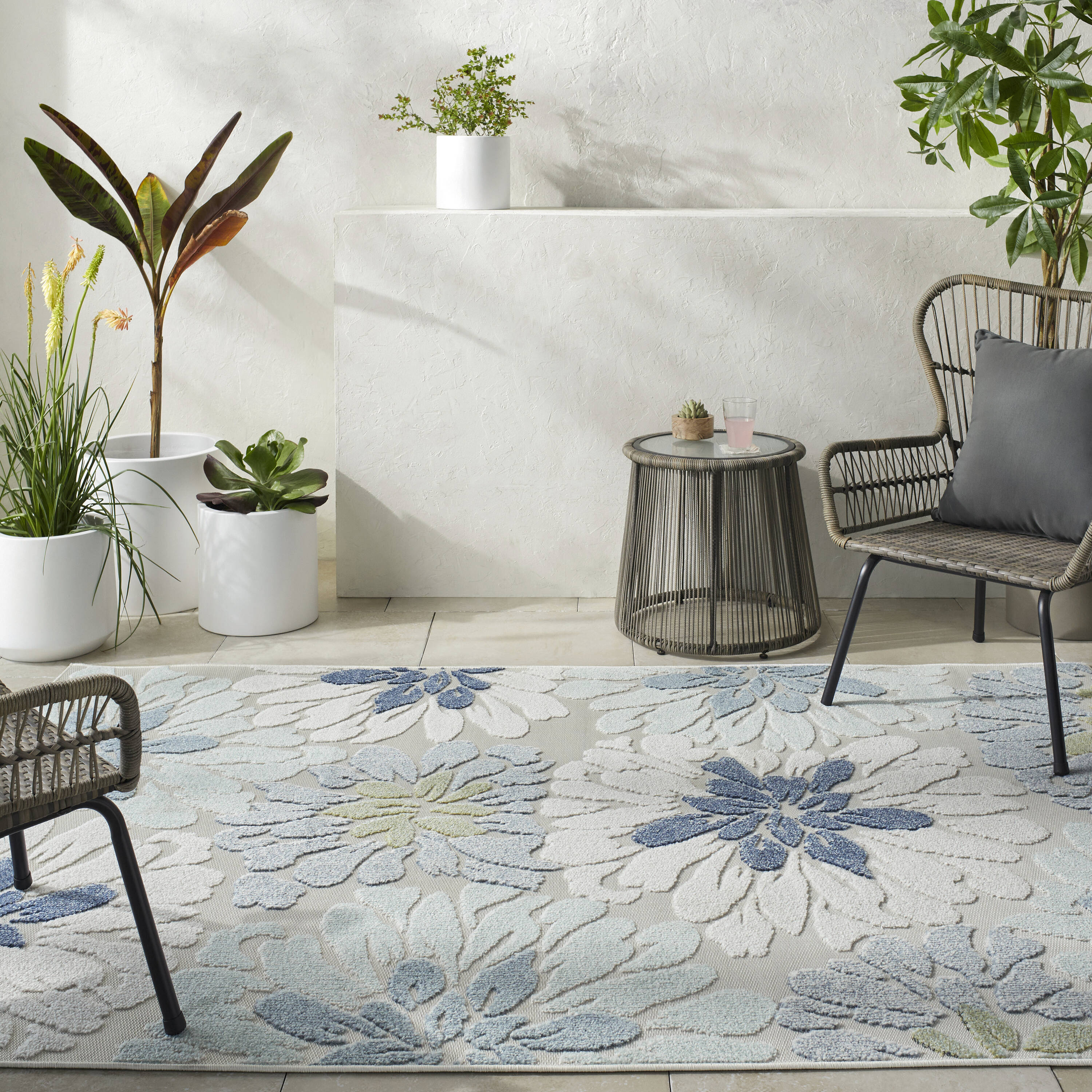 Livabliss LKD2300-23 Lakeside 2 x 3 (ft) Polypropylene Blue Rectangular Indoor/Outdoor Coastal Area rug