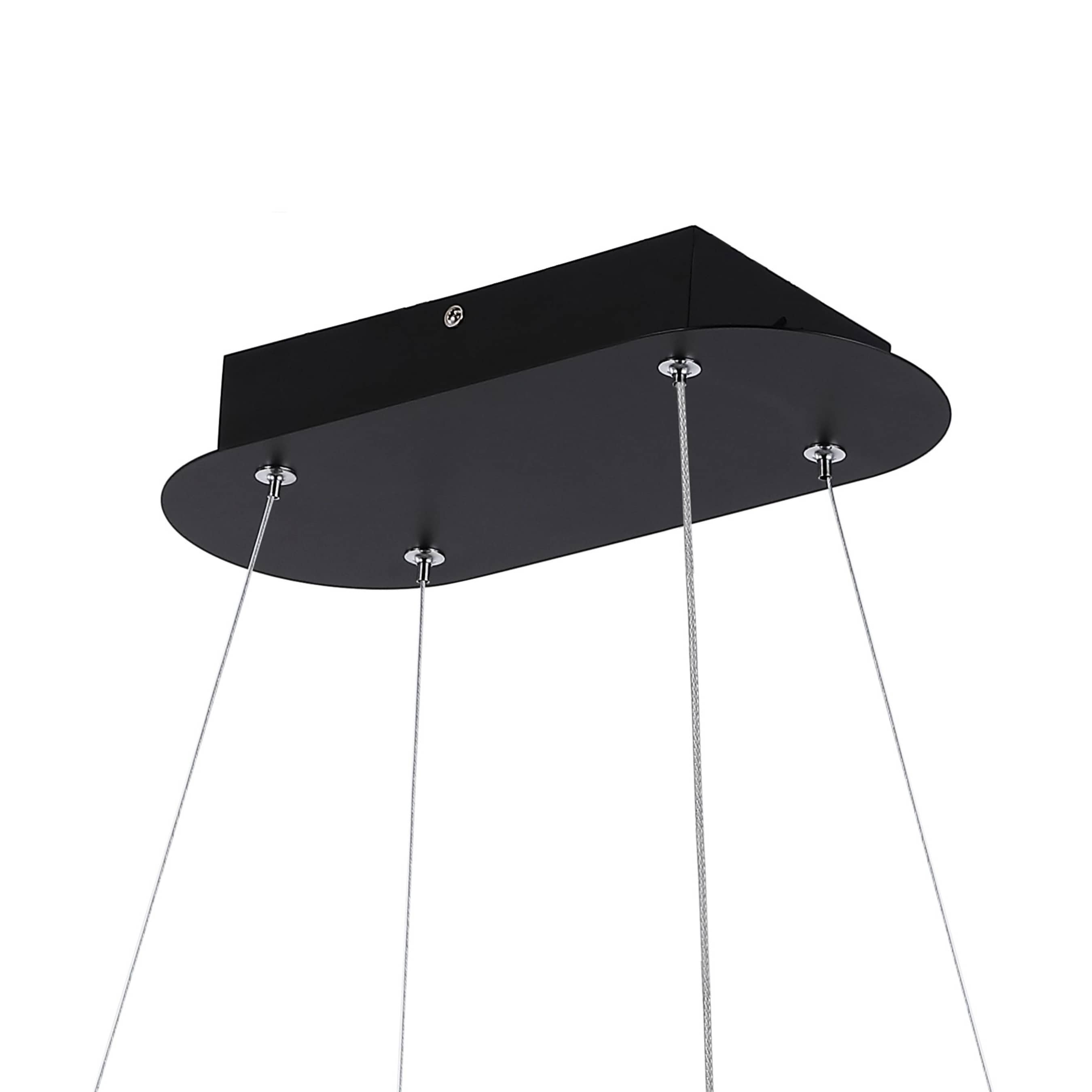 Nolan 38.75" Satin Black Modern Bohemian LED Linear Pendant
