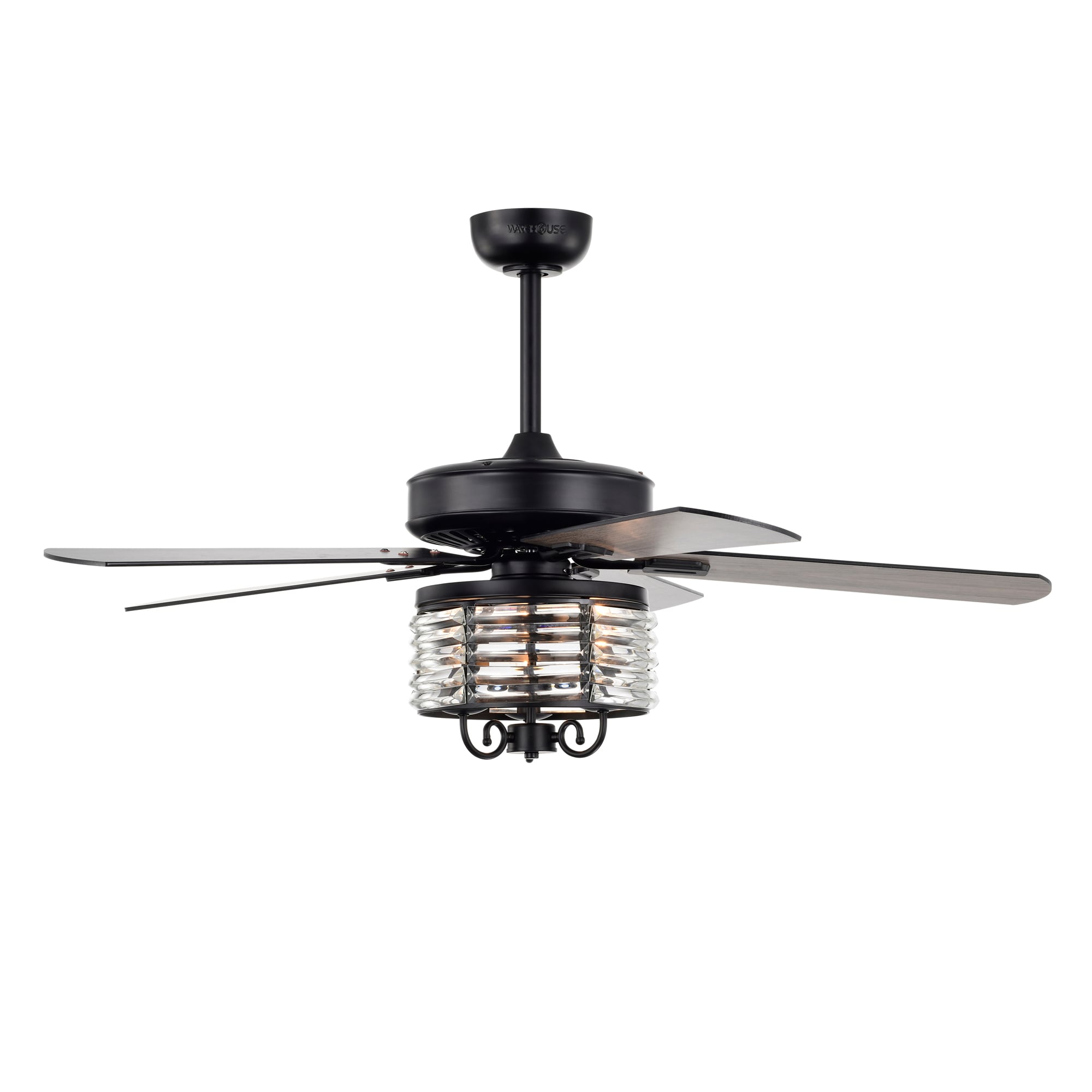 Home Accessories Inc AL01P05MB 52-in Matte black with Ceiling Fan With Light - Remote Included ( 5 -Blade )