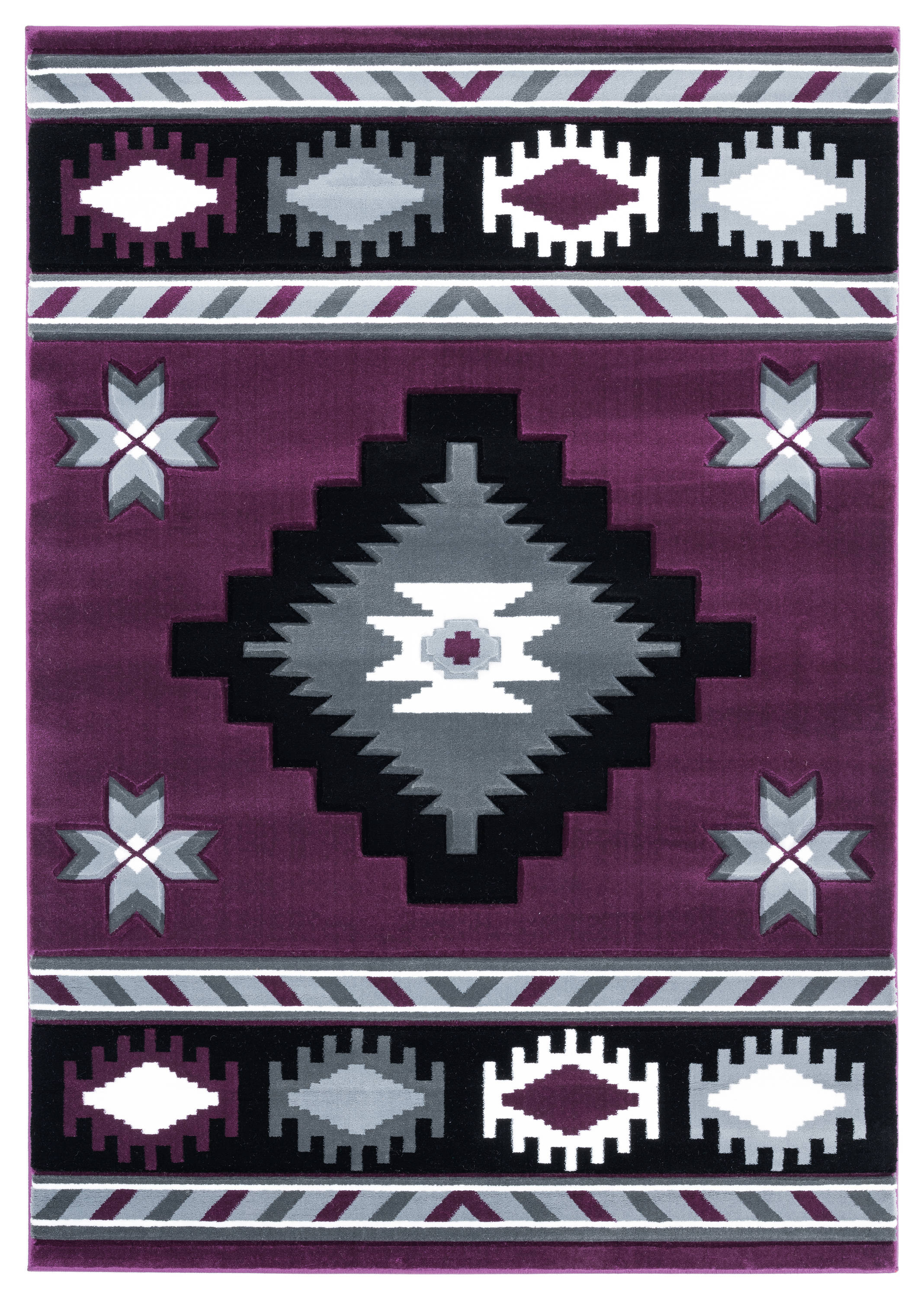 United Weavers Of America 2050 10482 69 Bristol 5 x 8 (ft) Polypropylene Plum Rectangular Indoor Geometric Area rug