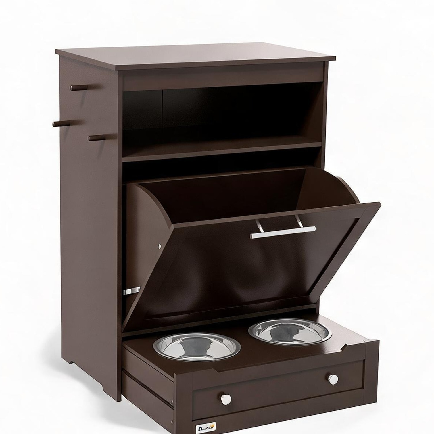 sunjurt 24 x 14 x 32.2 in Cabinet for Bedroom and Living Room in Coffee MDF featuring Storage