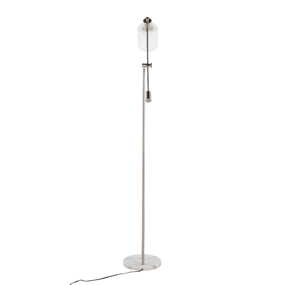 Ropilly white marble base floor lamp contemporary nickel metal 73 inch ...
