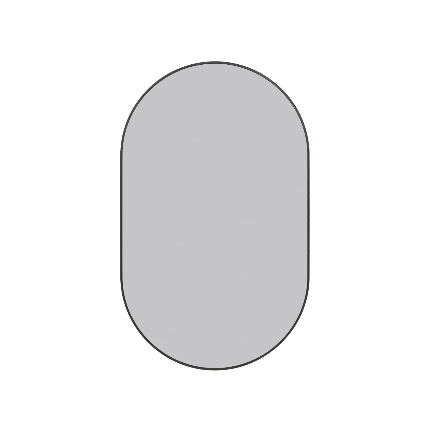Glass Warehouse MF-PL-36X22-B Inara 22-Inches W x 36-Inches H Oval Black Framed Full Length Wall Mirror