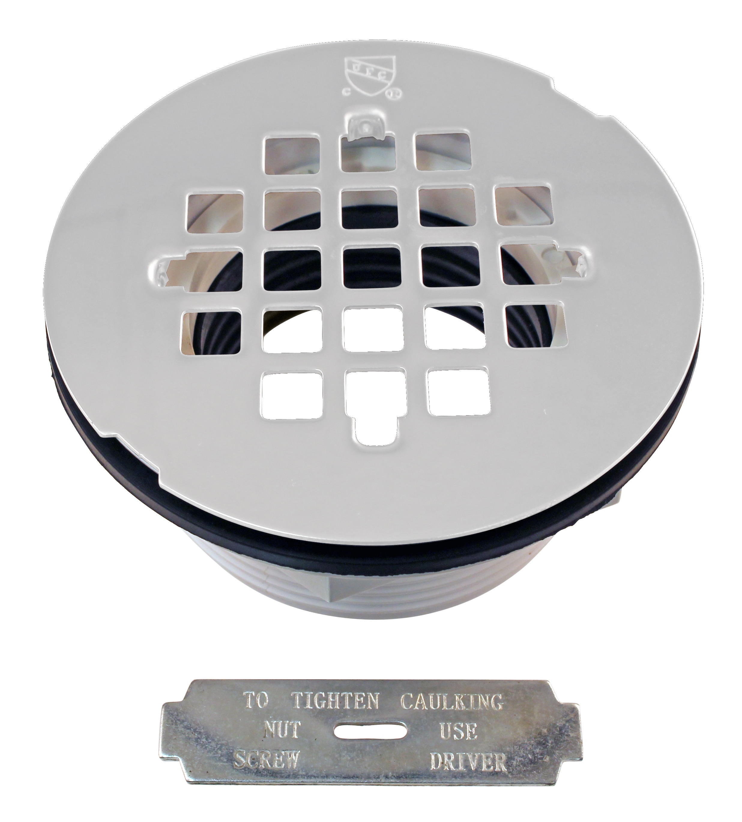 WESTBRASS D206P-50 2 In. PVC Shower Drain Assembly and Grid In Powder Coat White D206p-50