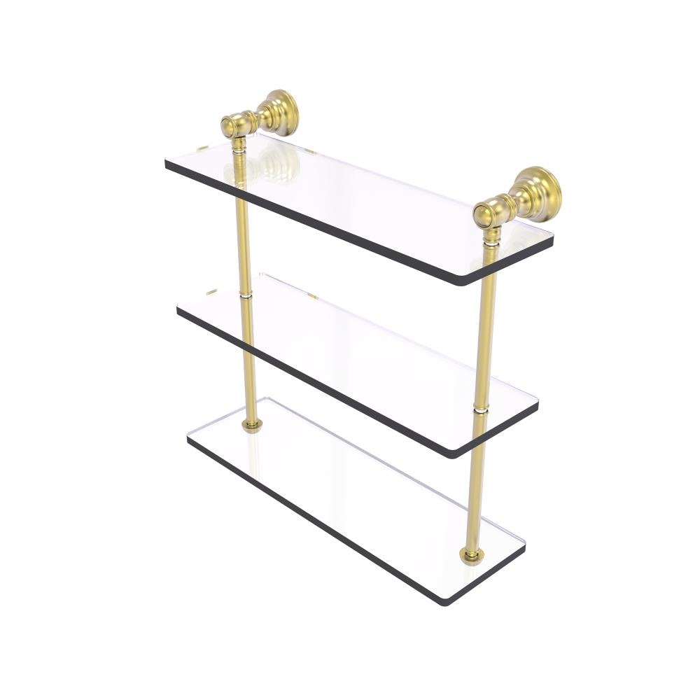 Allied Brass CL-5-16-SBR Carolina Satin Brass 3 -Tier Wall mount Bathroom Shelf ( 16-in x 16-in x 5-in )