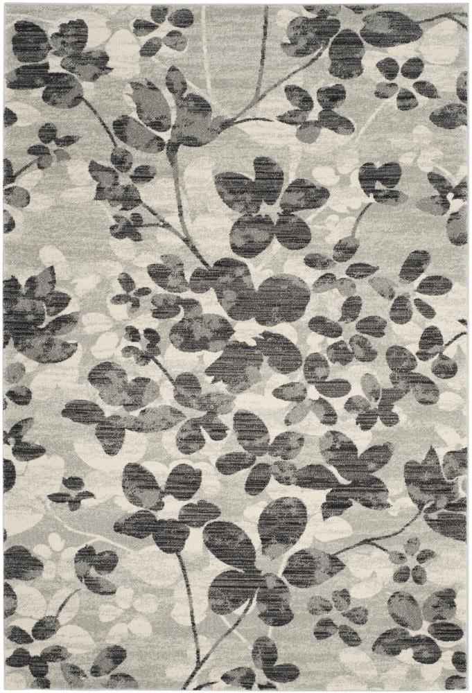 Safavieh EVK236R-6 Evoke Maxwell 7 x 9 (ft) Loomed Synthetic Gray/Black Rectangular Indoor Floral/Botanical Farmhouse/Cottage Area rug