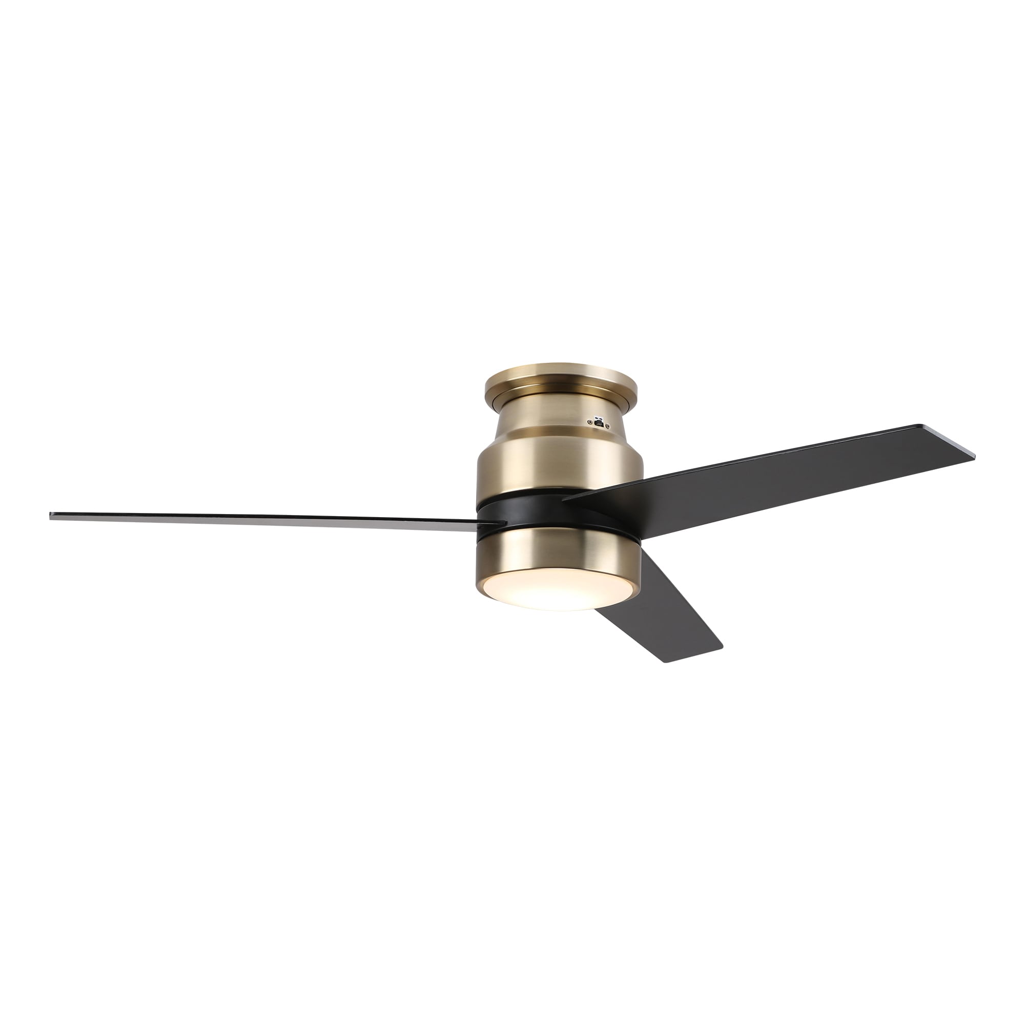 CARRO USA Ranger 52-in Gold with Black Blades Indoor Flush Mount Smart Ceiling Fan with Light (3-Blade) LWGS-523B-L11-G2-1 Sansujyuku sansujyuku.com