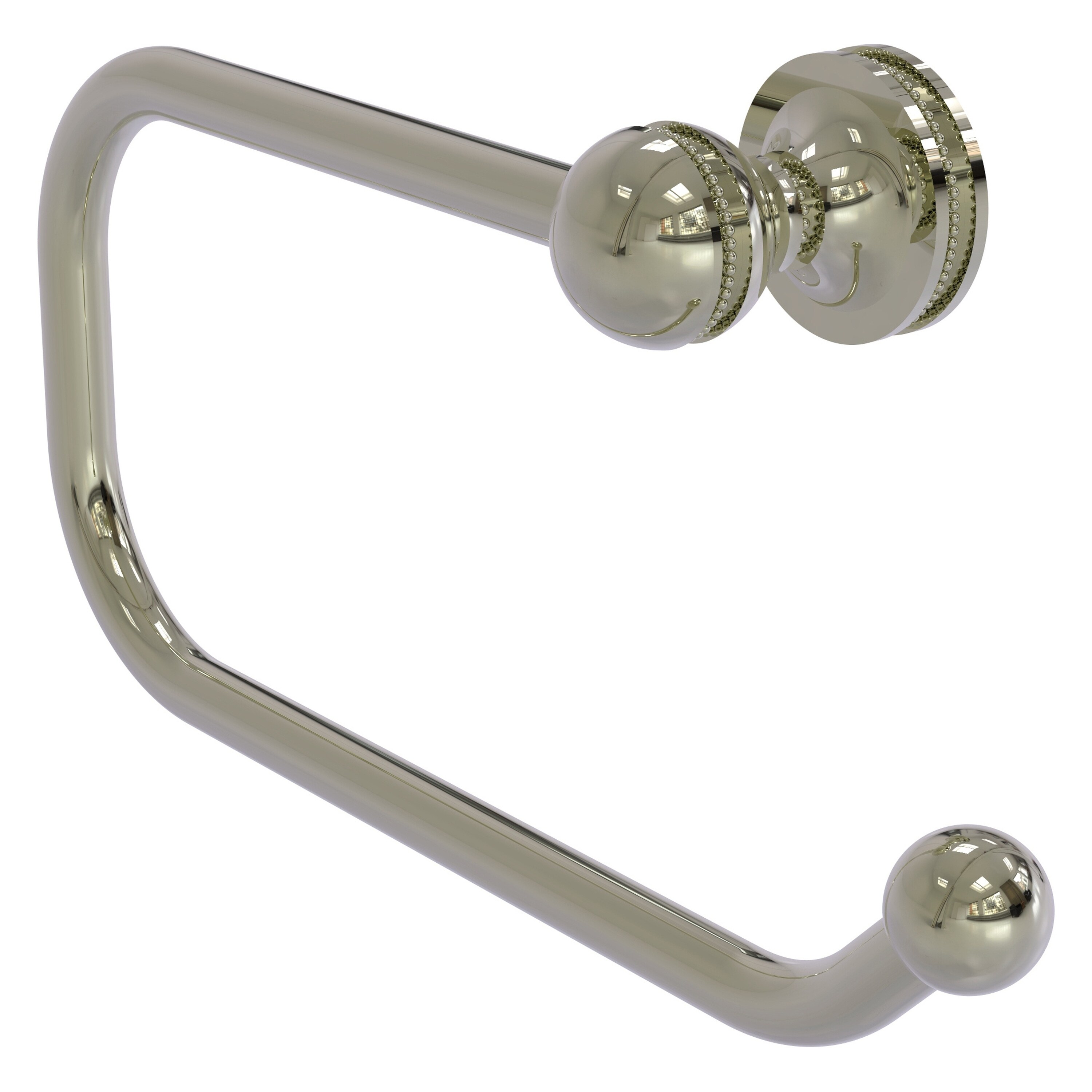 Allied Brass MA-24E-PNI Mambo Polished Nickel Wall mount Single post Toilet Paper Holder 1 -Rolls