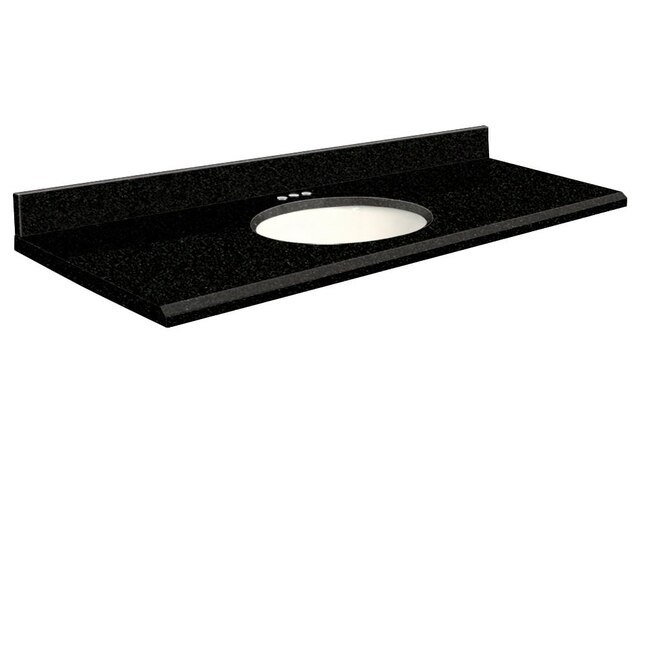 Transolid 61-in Absolute Black Granite Single Sink Bathroom Vanity Top Transolid 61-in Absolute Black Granite Single Sink Bathroom Vanity Top