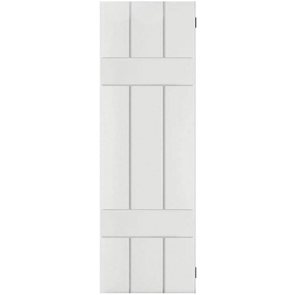 Ekena Millwork RWB12X036PRW 12-in W x 36-in H Primed Paintable/Stainable Board and batten Wood Exterior Shutters ( 2 -Pack )