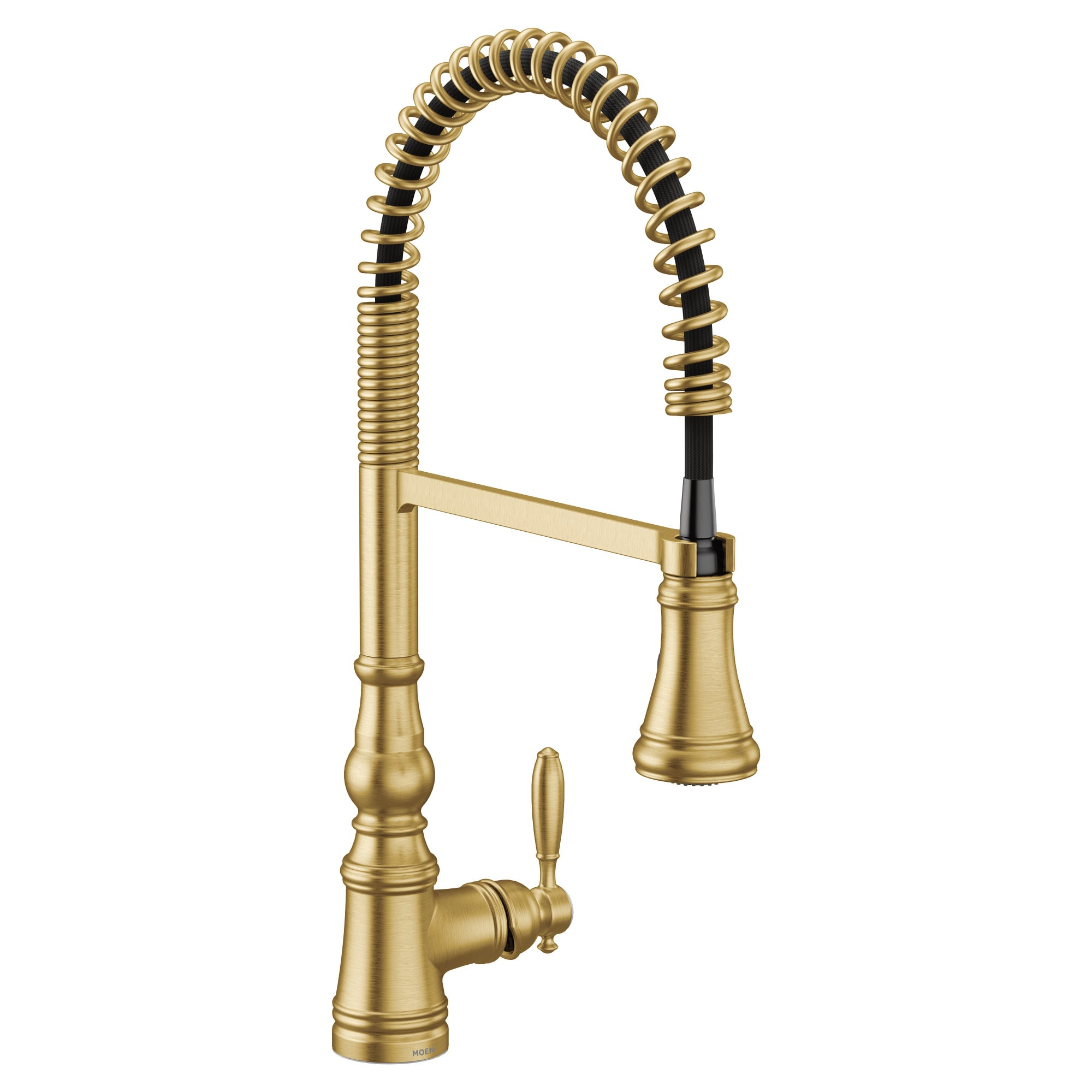 Moen S73104BG Brushed Gold Single Handle Deck-mount Pull-down Kitchen Faucet with Sprayer