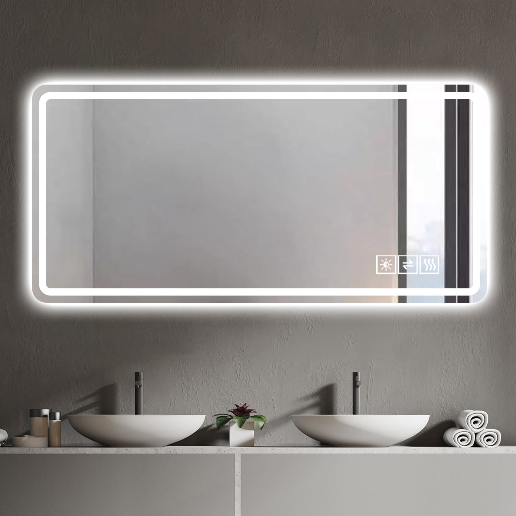 Forclover YOAE34979BK Framed-Bath-Mirrors - View #3