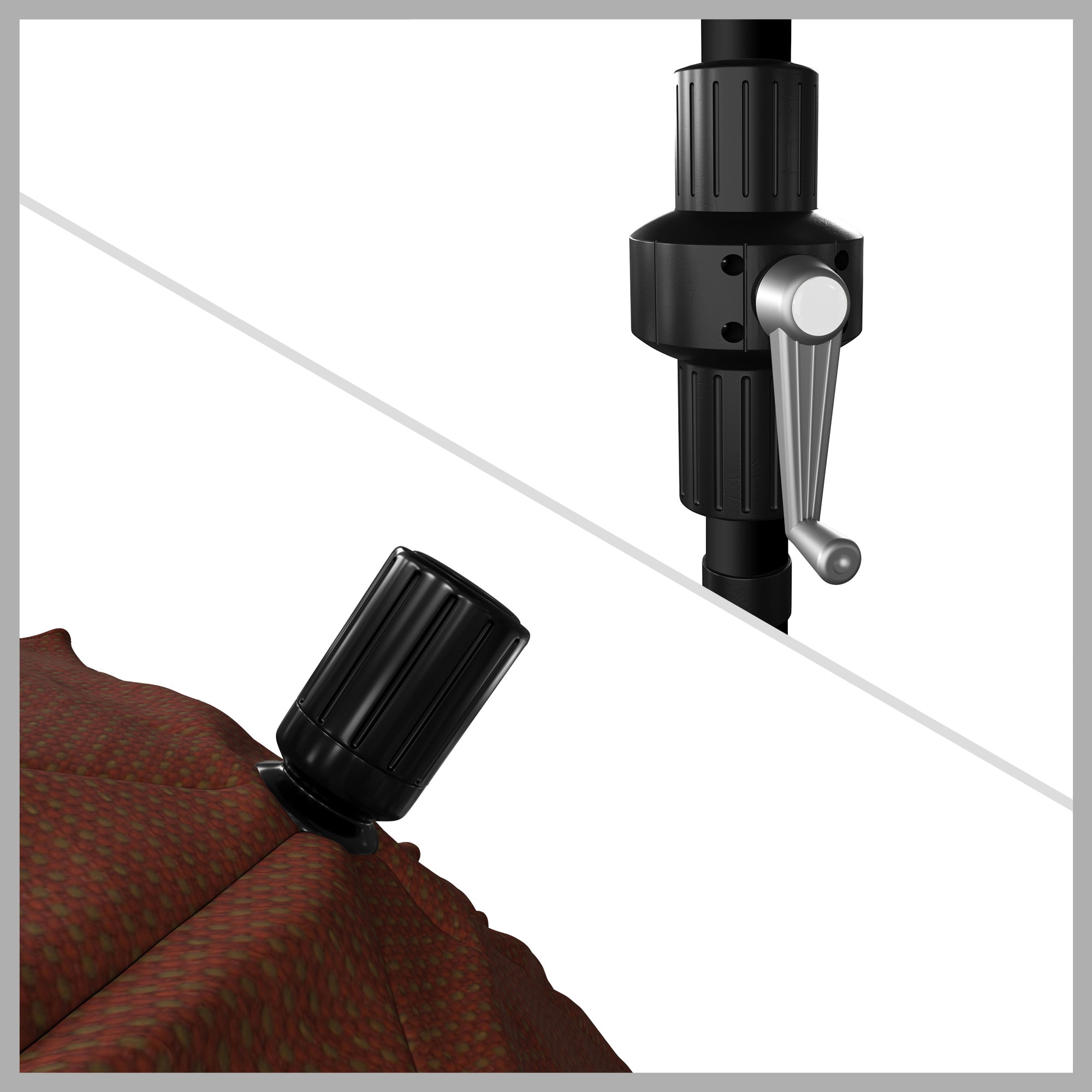 11 ft. Terracotta Aluminum Market Patio Umbrella with Crank Lift