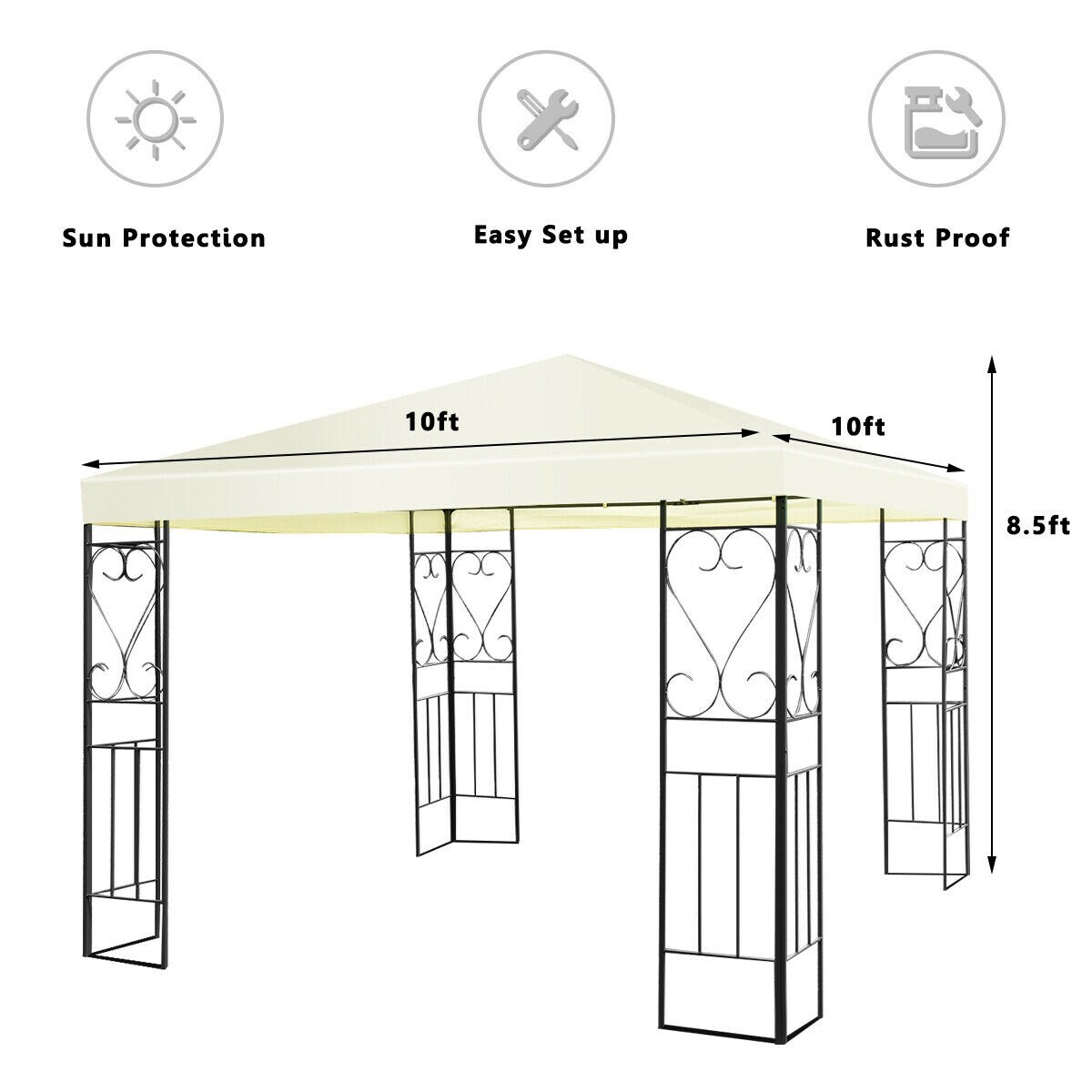Clihome CWCH-OP70C662 Wood-Resin-Gazebos - View #5