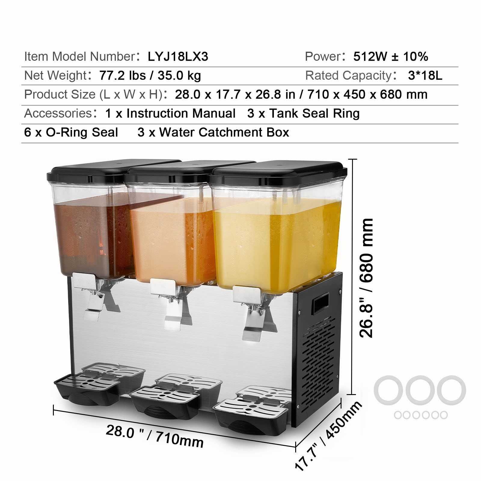 VEVOR DLYLJ18L3680W945ZV1 Bev-Dispensers - View #8