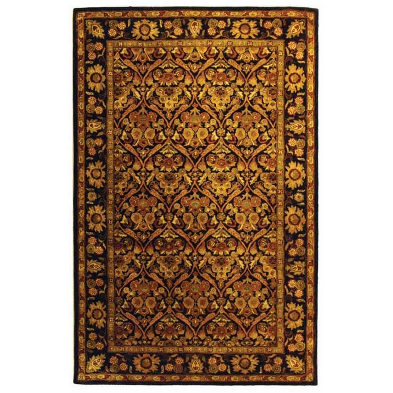 Antiquity Hand Tufted Wool Area Rug in Dark Plum and Gold