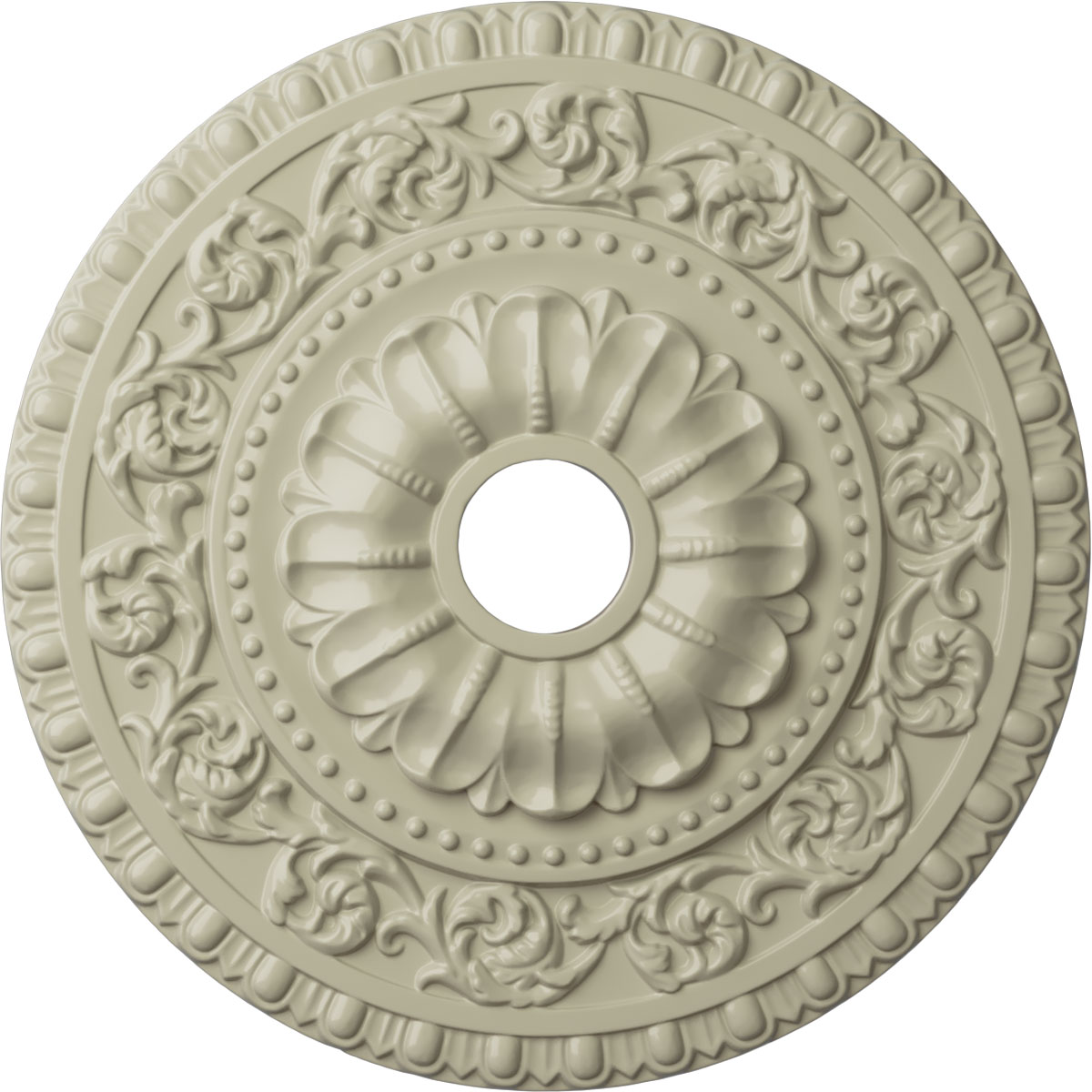 Ekena Millwork CM23VACYF Vaduz 23.5-in W x 23.5-in L Painted Clear Yellow Polyurethane Whole Ceiling Medallion