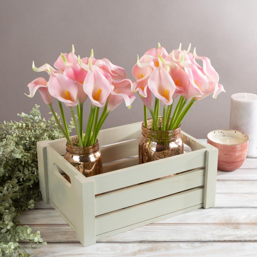 Nature Spring 973502WOD 13-in Coral Pink Indoor Desktop Silk Artificial flower