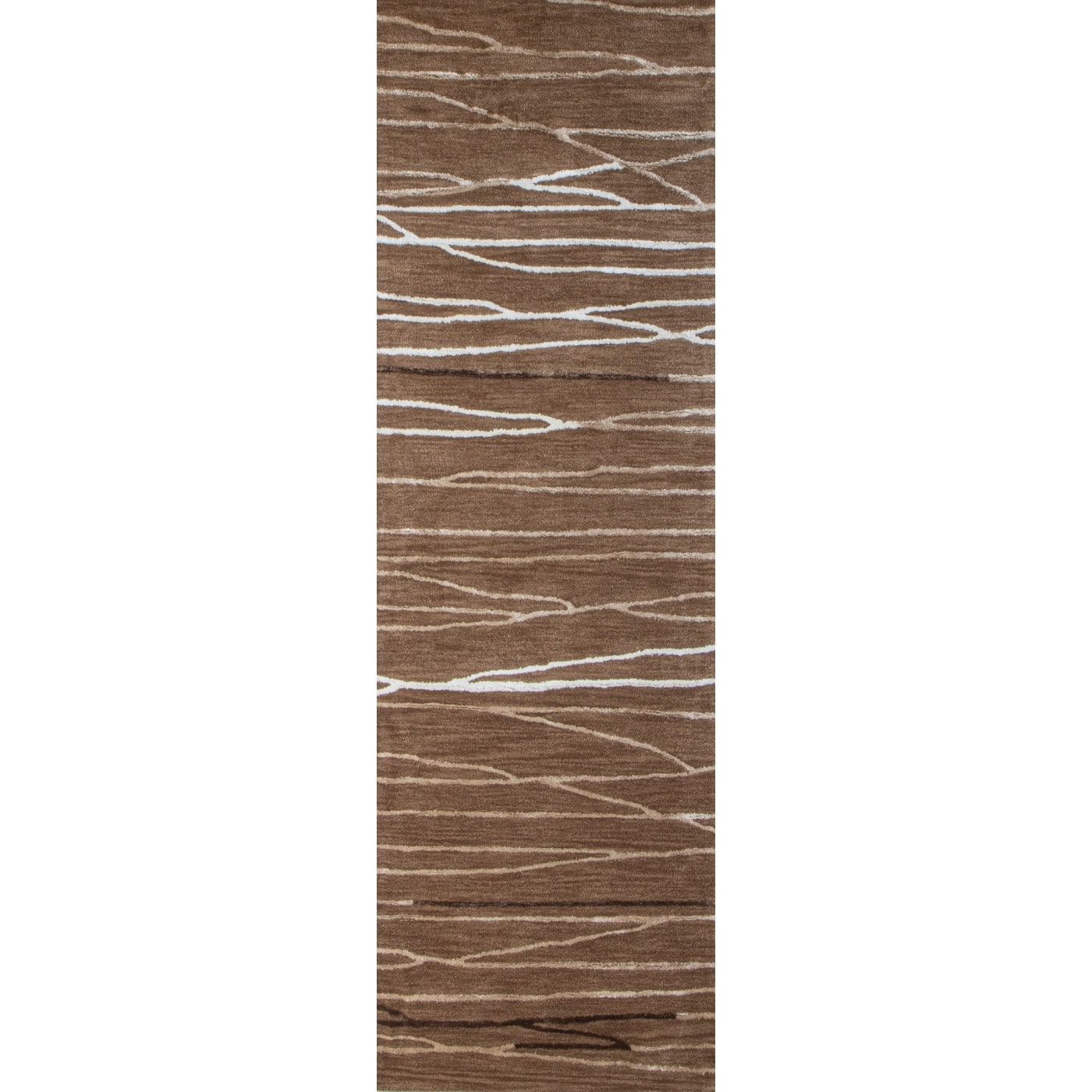 Bashian 649652325057 Greenwich 3 x 8 (ft) Wool Cinnamon Rectangular Indoor Abstract Runner rug