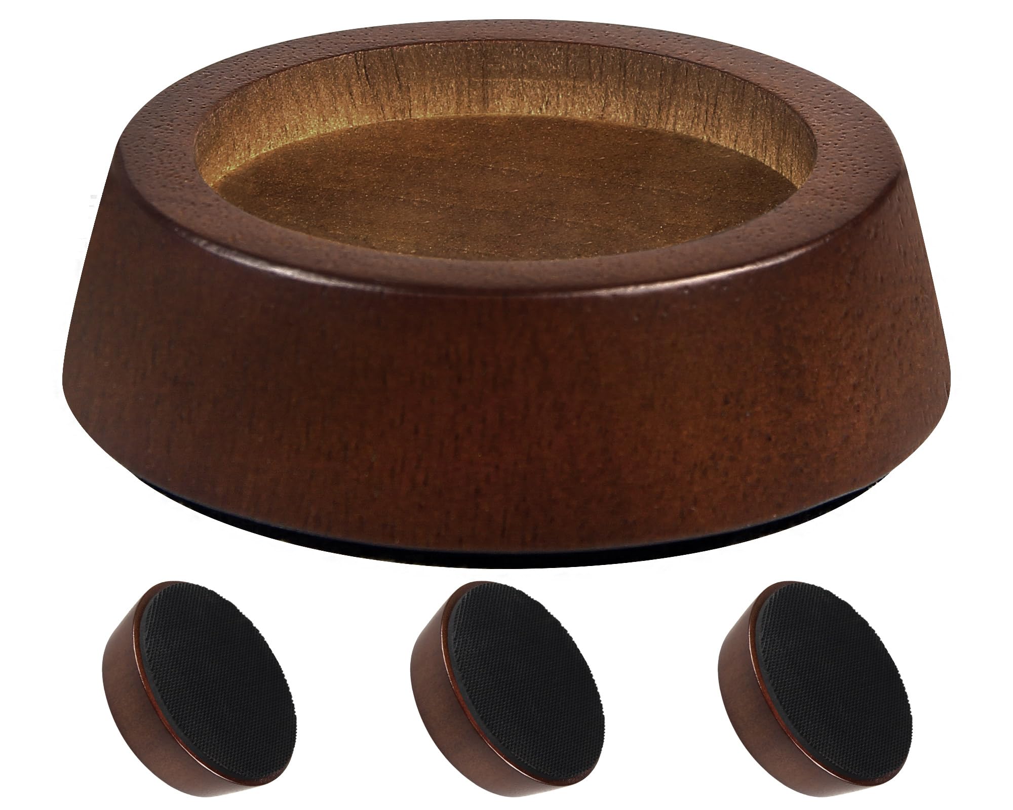 Yichuhaoxi  Wooden Furniture Risers Blocks 1 inch Set of 4 Heavy Duty Solid Wood Round Risers Sofa Riser with Non Slip Pad for Storage and