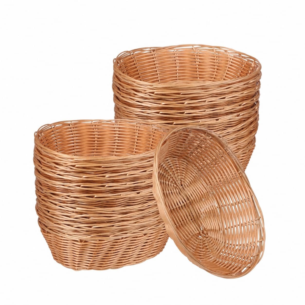 Aoibox  20 Piece Medium Oval Polypropylene Wicker Bread Basket Set 9 x 6 x 2 6 in for Serving and Display