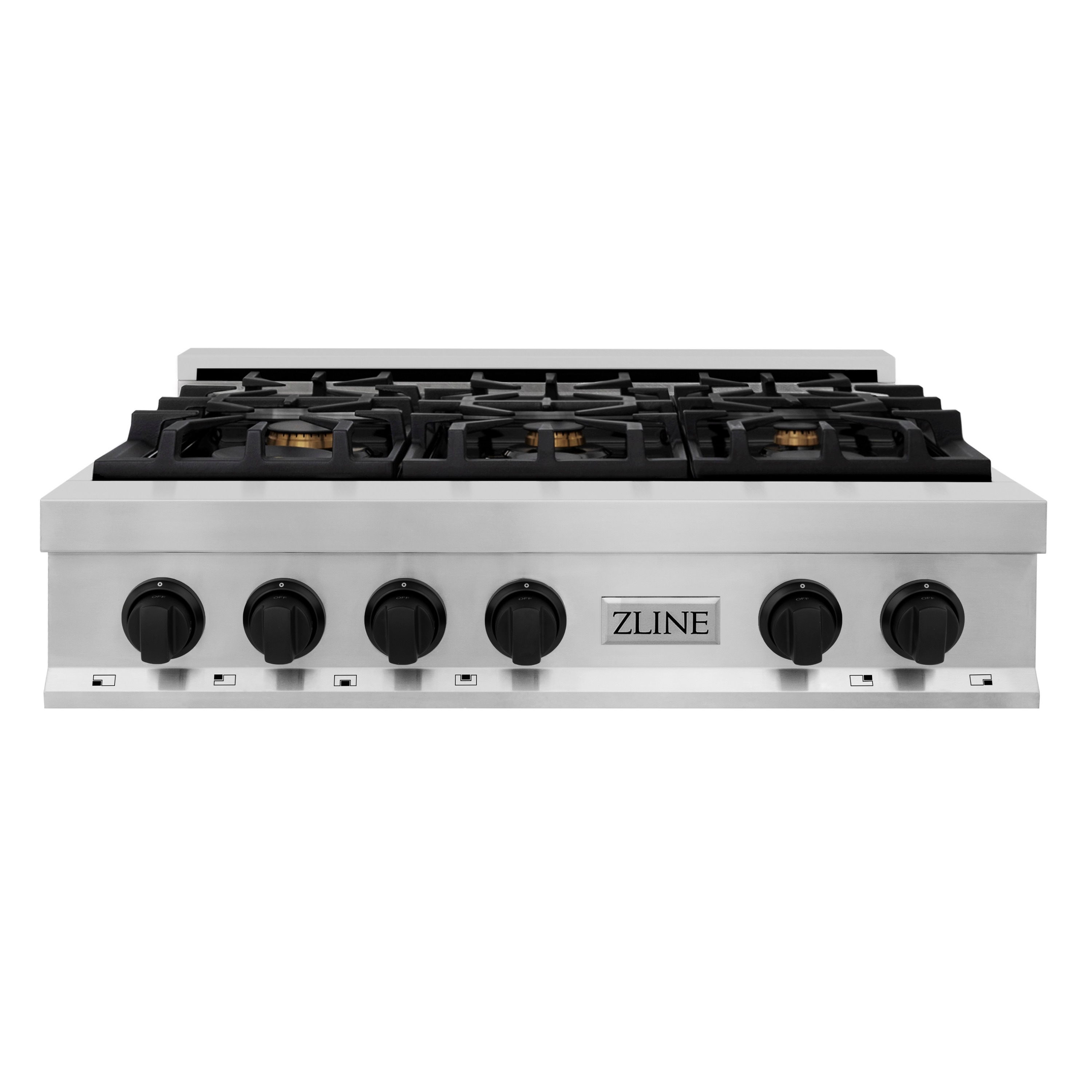 ZLINE KITCHEN & BATH RTZ-36-MB Professional Autograph Edition 36-in 6 burners Stainless steel Gas Cooktop