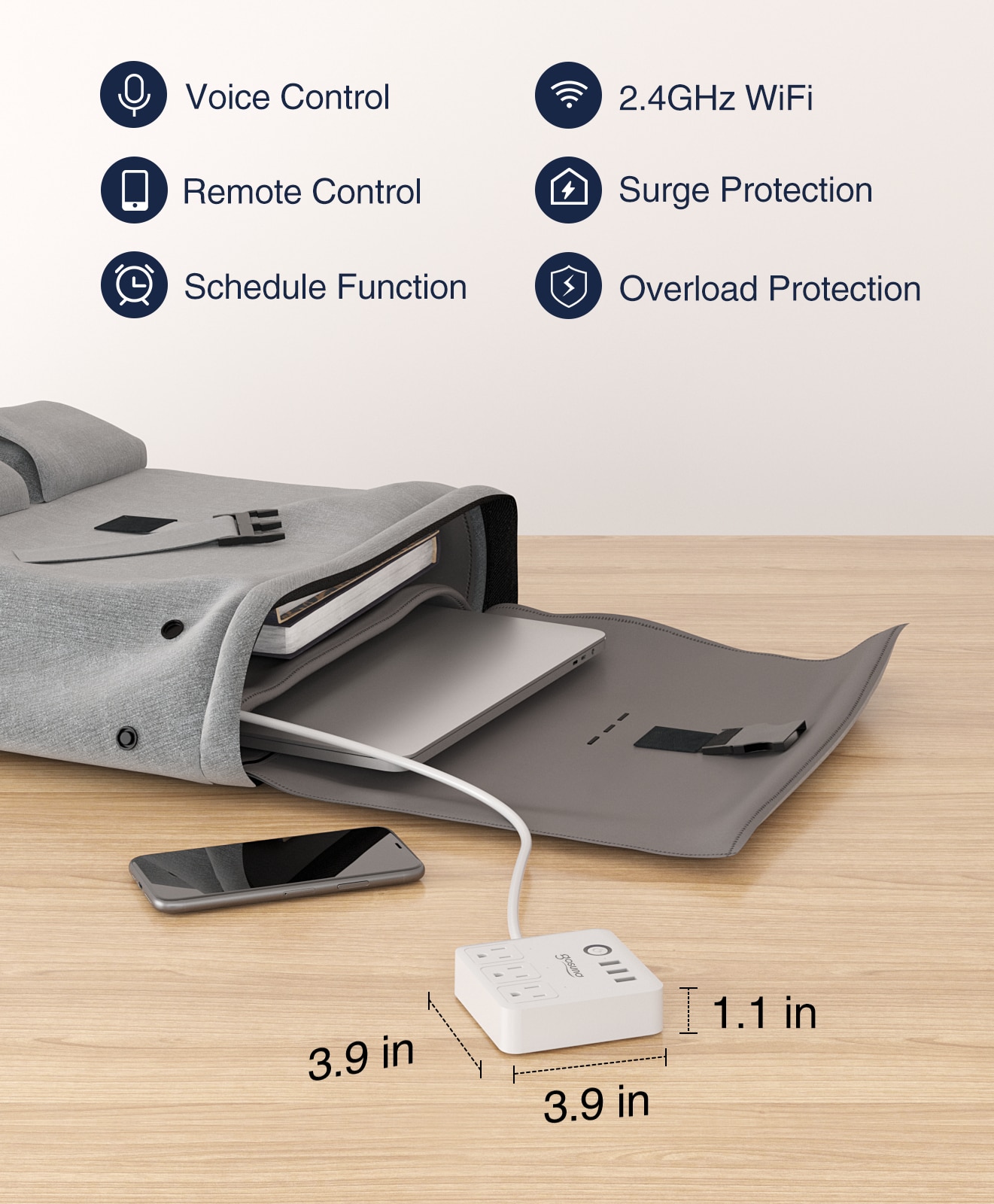 ProMounts 2 Outlet, 2 USB-A Smart Plug, Smart Home Wifi Outlet, Remote App  Control 