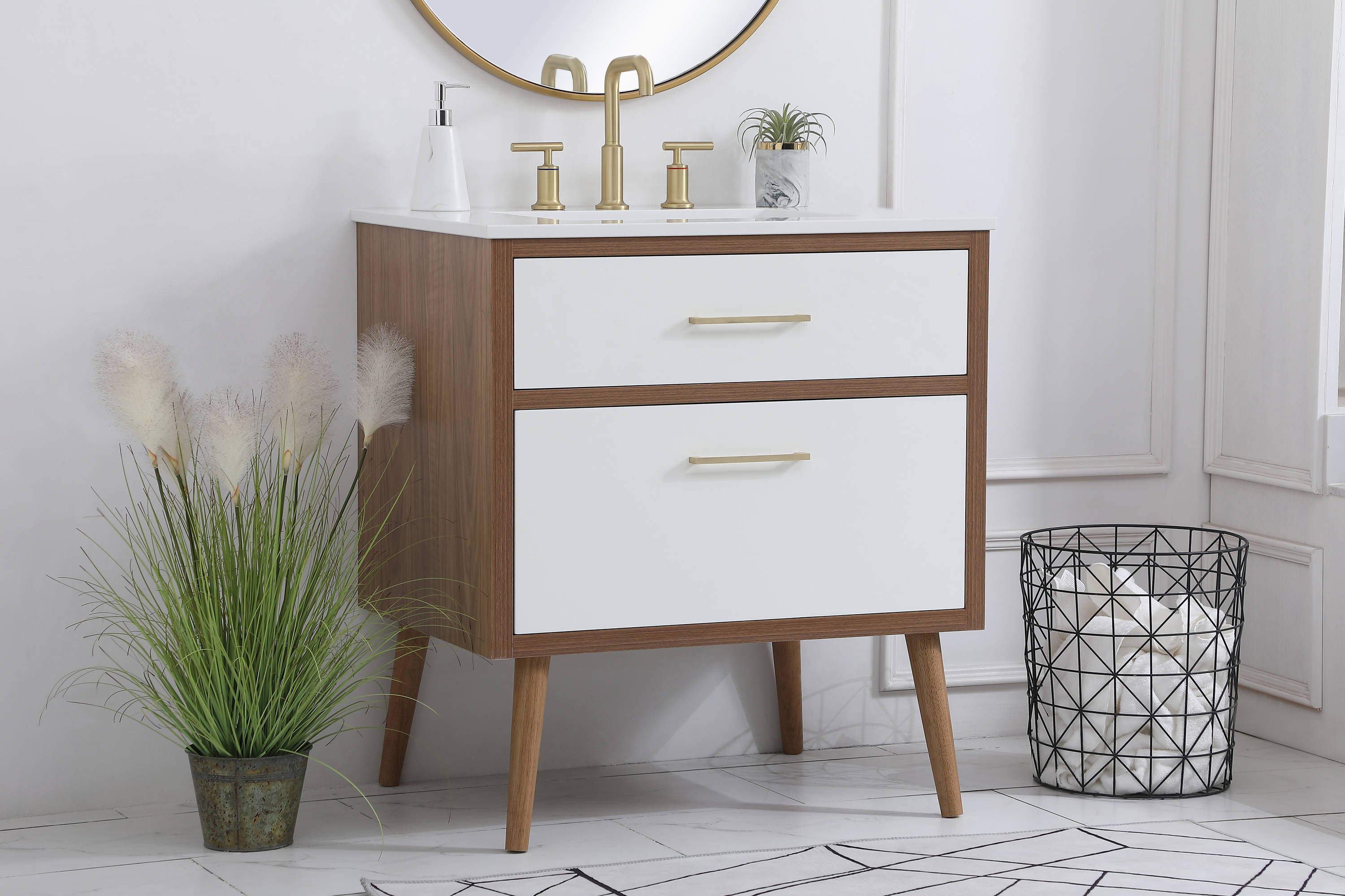 Elegant Decor HF123090WH Bath-Vanity-Combo - View #3