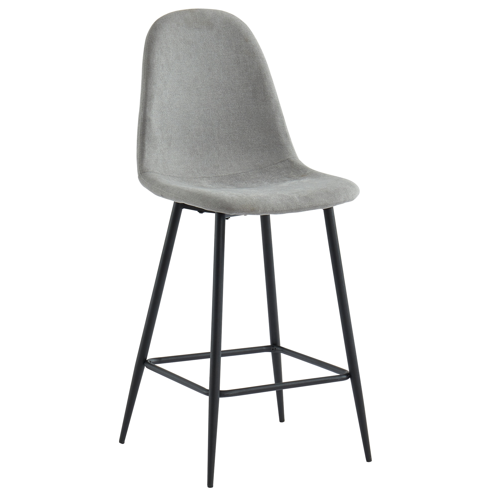 Worldwide Homefurnishings 203-616BK/GY 2 -Set Grey 41.25-Inches H Tall Square seat Upholstered Metal Bar Stool and Back