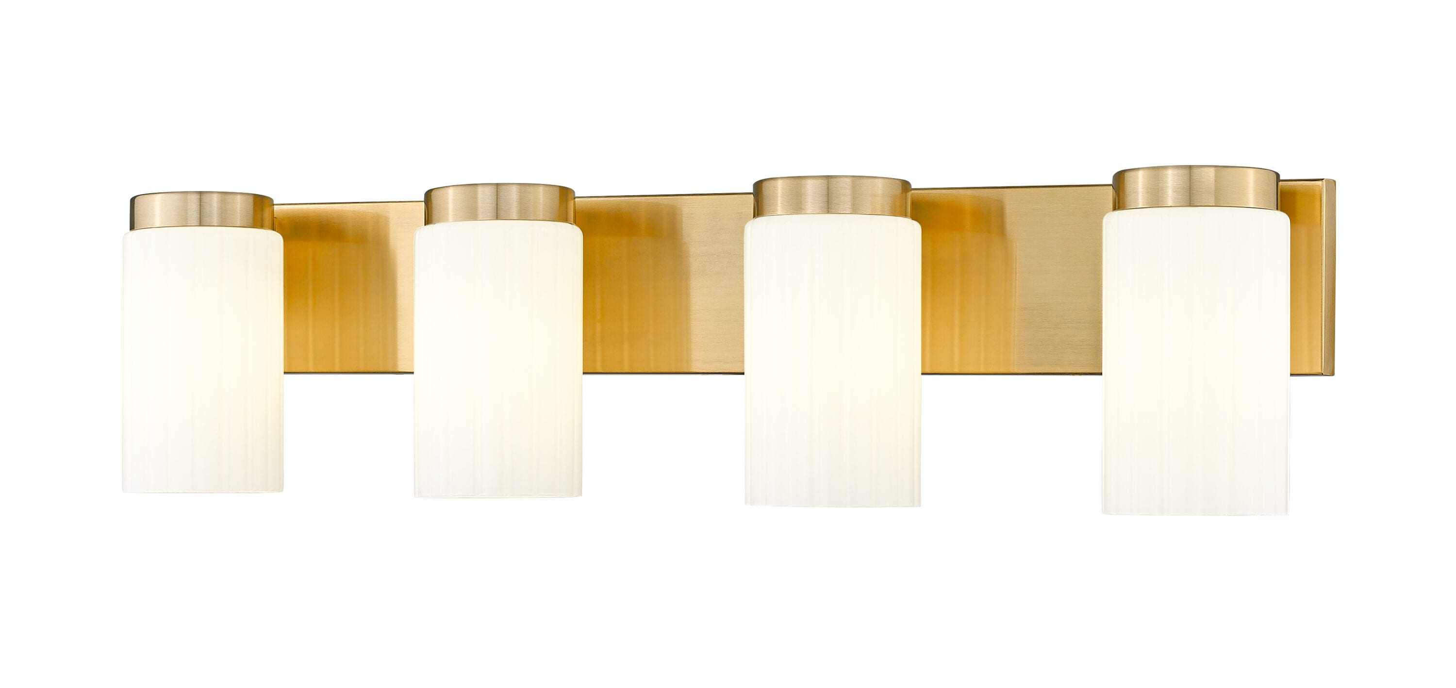 Z-Lite 746-4V-LG Burk 30-in 4 -Light Gold Transitional Vanity light