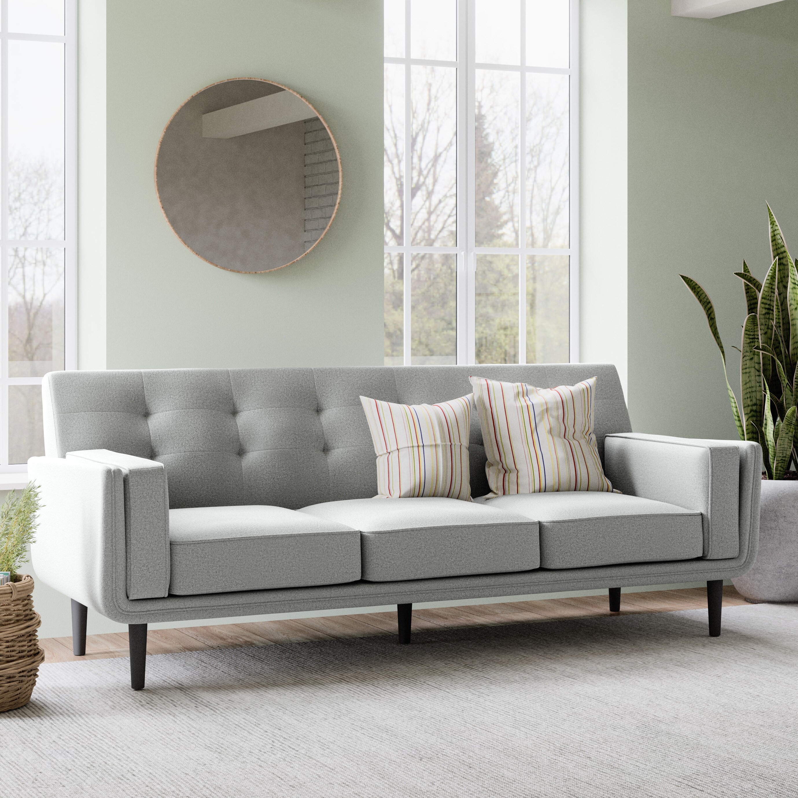 Origin 21 Casual Light Gray Polyester/Blend Sofa at Lowes.com