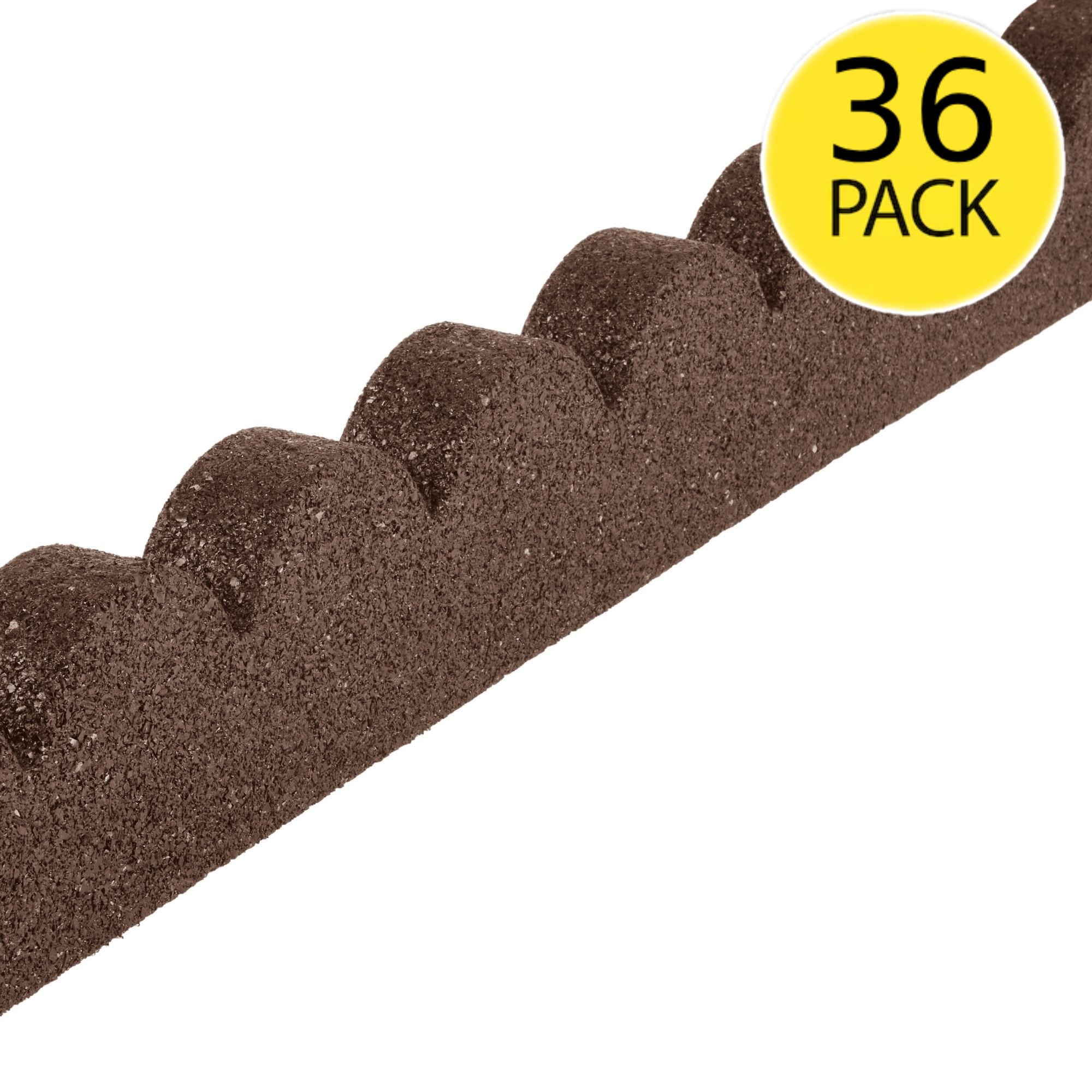 Rubberific DCSE4SLBN36 144-Feet x 4-Inches SmartLoc Scallop 36 -Pack Brown Rubber Landscape edging section