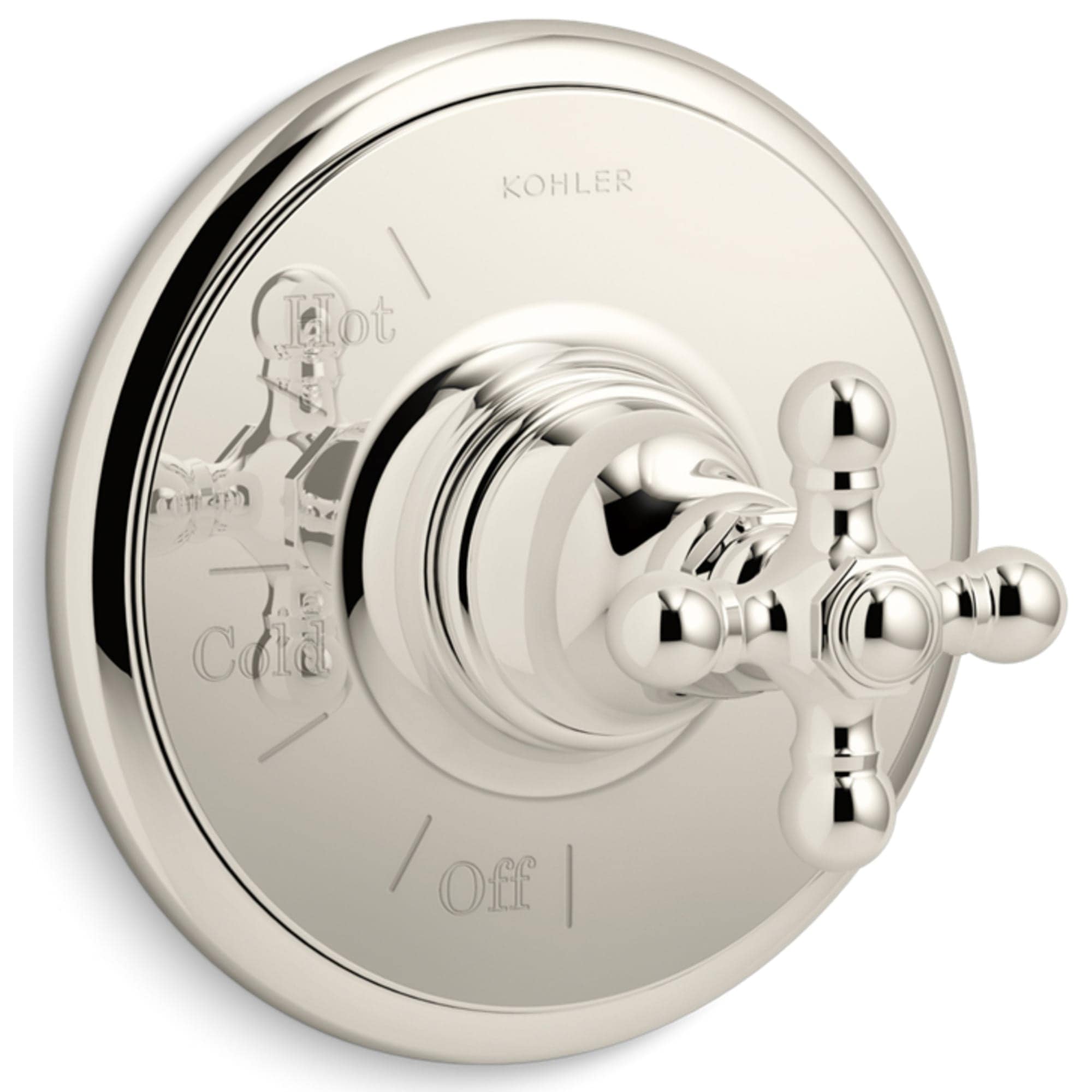 KOHLER TS72767-3-SN Vibrant Polished Nickel Cross Shower Faucet Handle