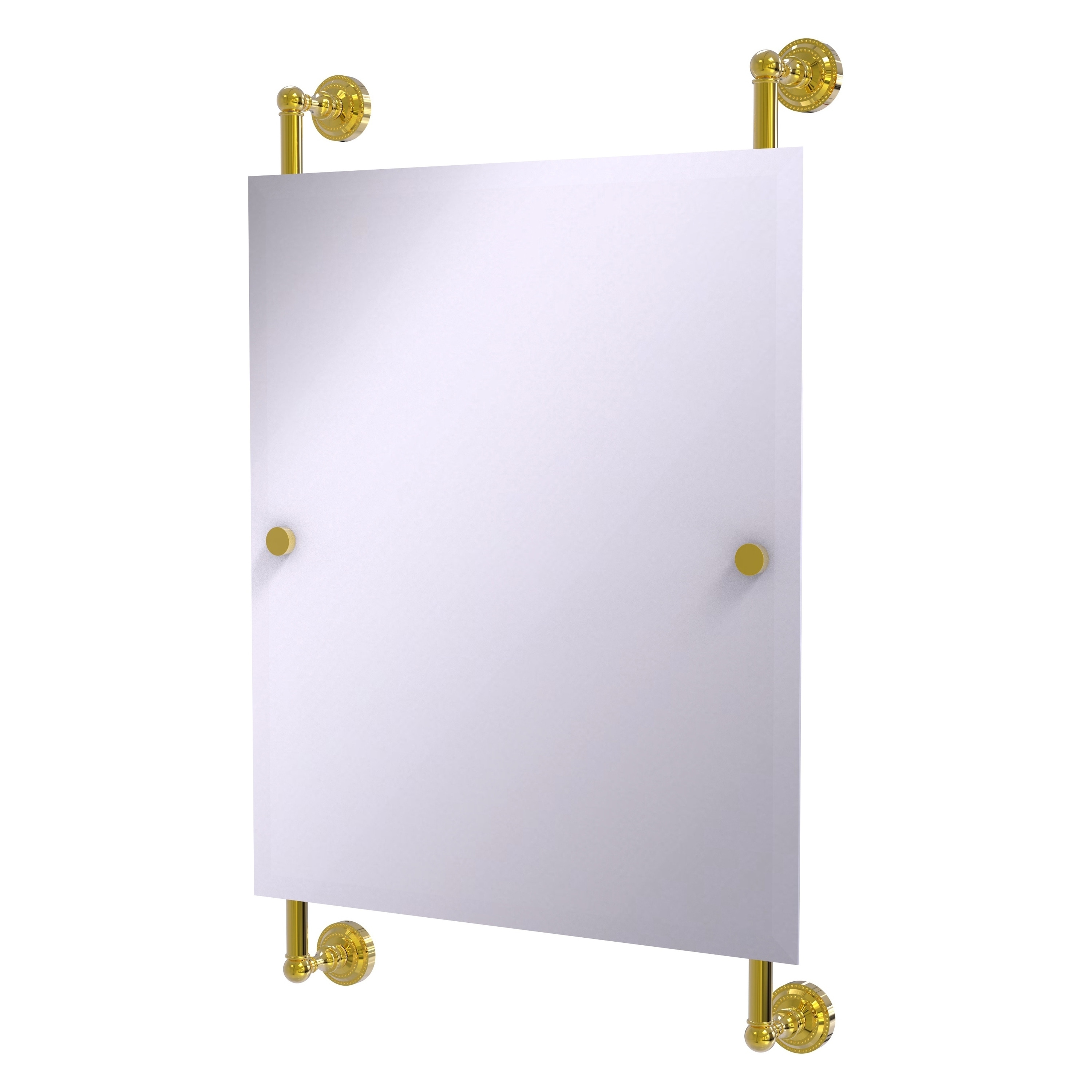 Allied Brass DT-27-92-PB Dottingham 21-Inches x 33-Inches Beveled Frameless Rectangle Bathroom Vanity Mirror ( Polished Brass )