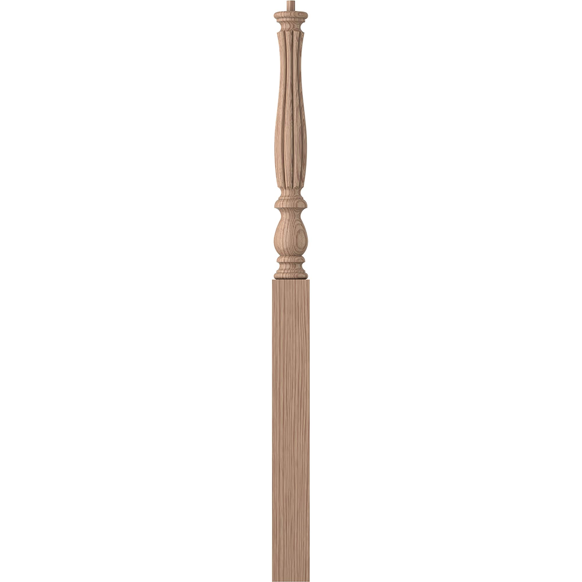 L.J. Smith Stair Systems LJB-3914-HK Harbor 3.25-in x 50-in Unfinished Hickory Starting Stair Newel Post